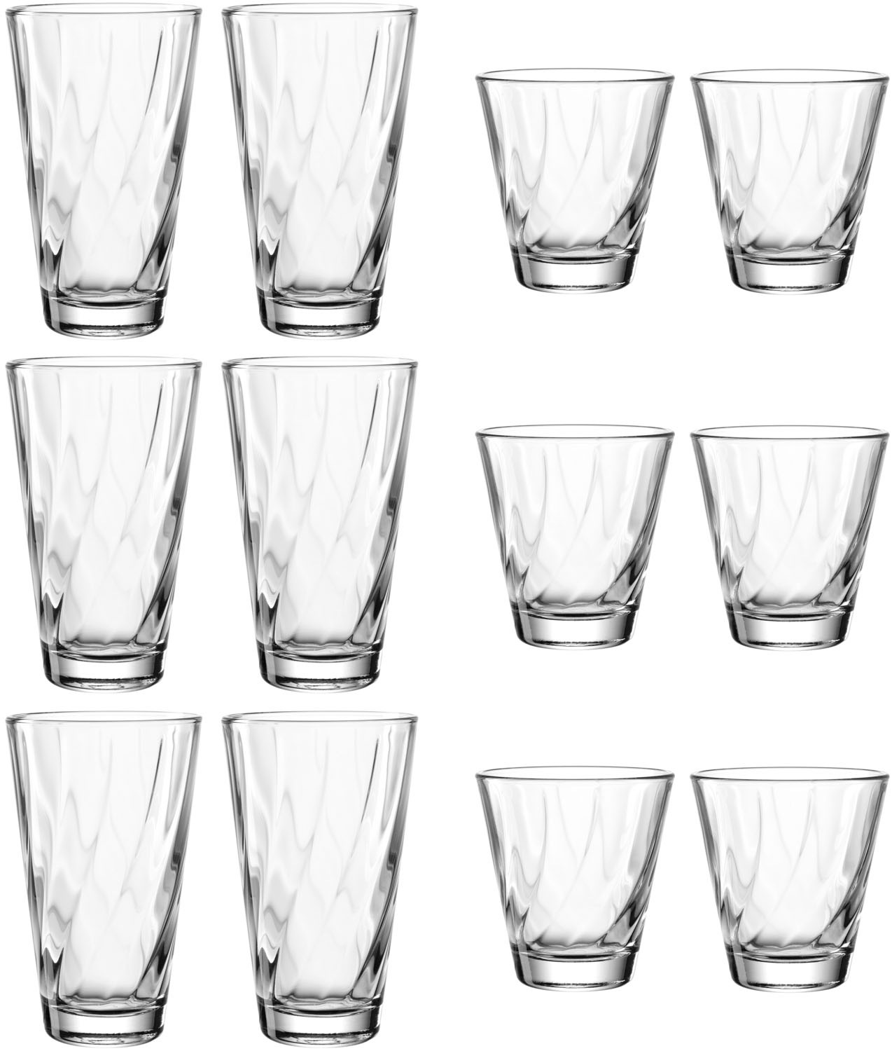 LEONARDO Gläser-Set »Trinkglas-Set TWIST, 12-teilig« Becher-Set, spülmaschinengeeignet transparent 0