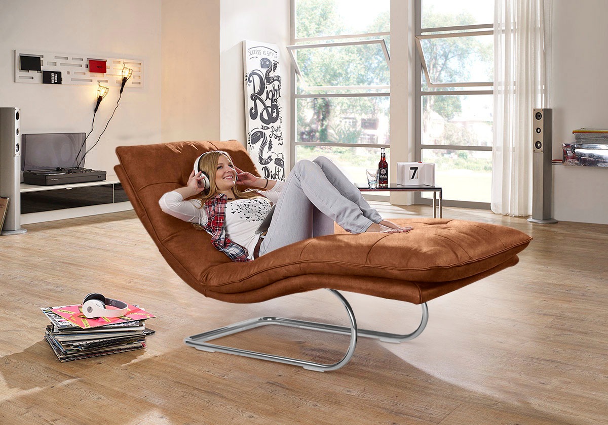W.SCHILLIG Relaxliege »daily dreams«, in Waffelkissen-Optik, wahlweise mit Motor, Freischwingergestell