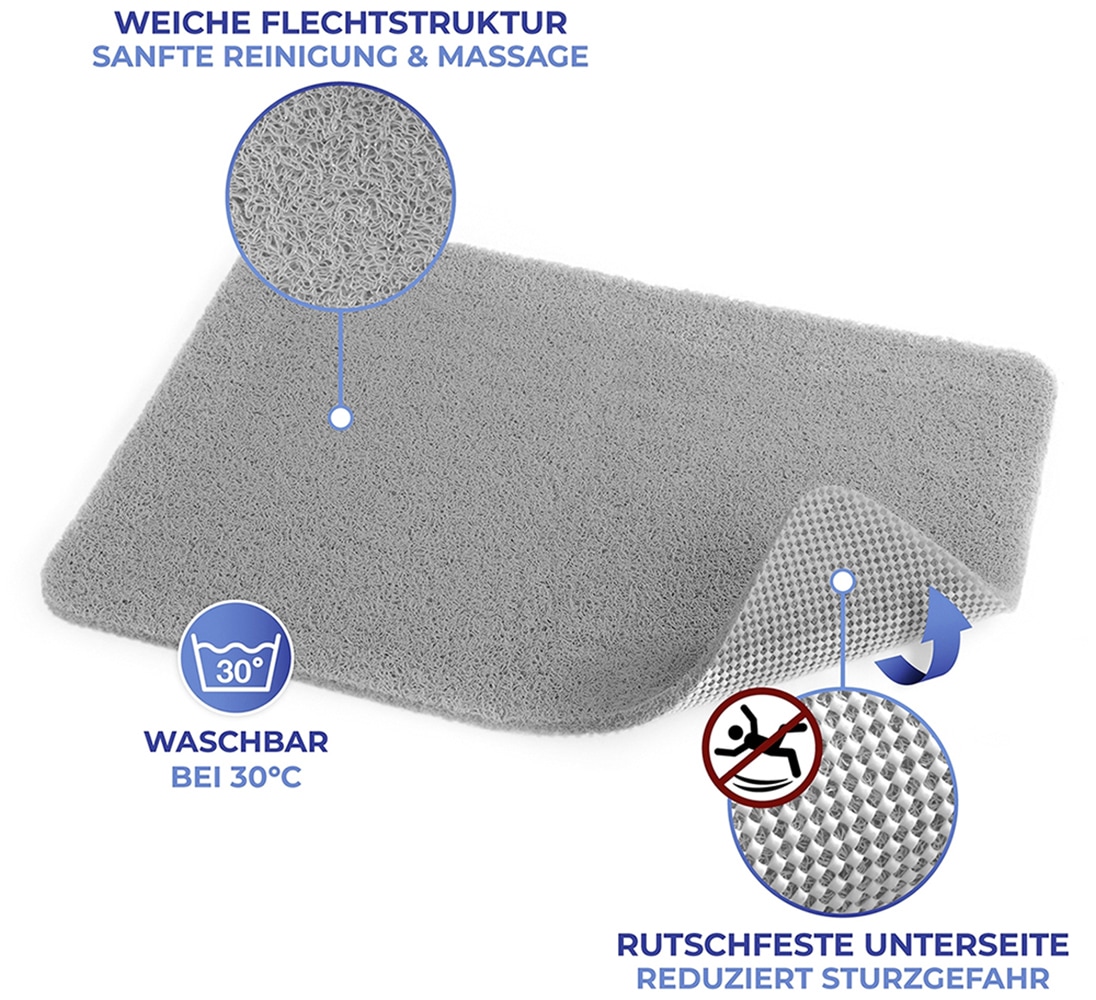 Maximex Duschmatte »Wellness« schnell trocknend Reinigung und Massage der Füße, rutschfester Netzboden, Wasserablauf