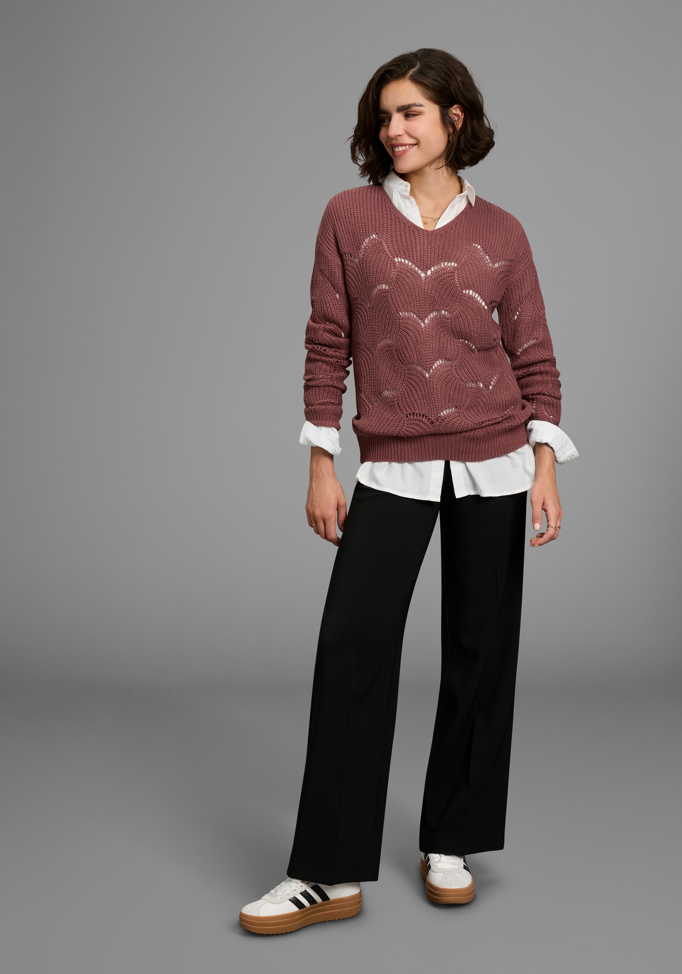Laura Scott Ajourpullover, mit Lochmuster