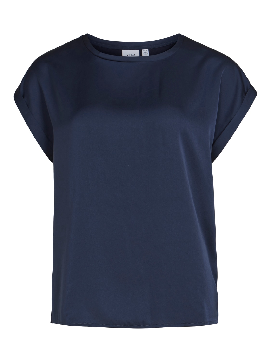 Vila Kurzarmshirt »VIELLETTE S/S SATIN TOP - NOOS«, Satin Optik
