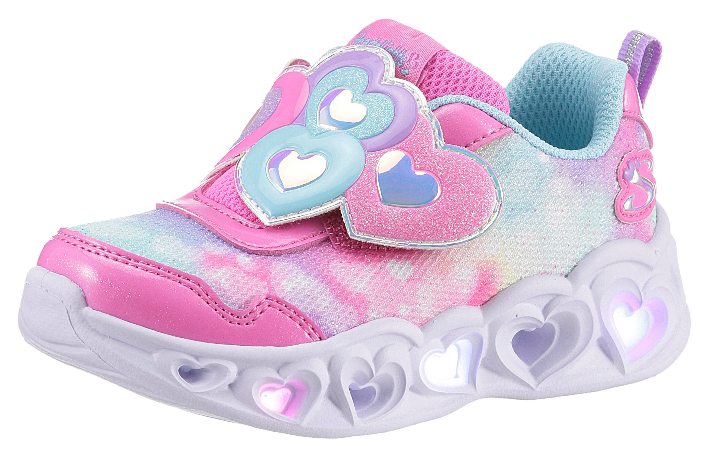 Skechers Lauflernschuh »Blinkschuh HEART LIGHTS - LOVIN REFLECTION«, Blink,-Klettschuh mit Herz-Applikation, Größenschablone zum Download