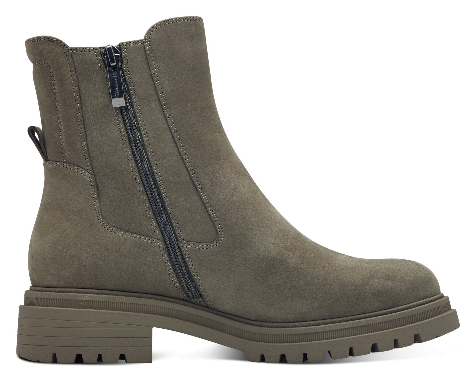Tamaris Chelseaboots, Blockabsatz, Combat-Boots, Stiefelette mit Stretcheinsatz