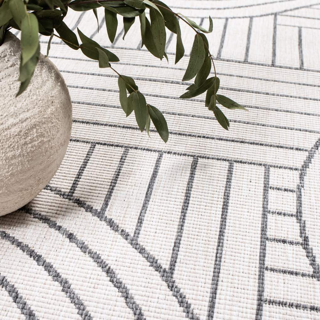 Carpet City Outdoorteppich »DUO RUG 5842«, rund, 5 mm Höhe, Wendeteppich Wetterfest In- & Outdoor, Balkon, Terrasse, Wohnzimmer