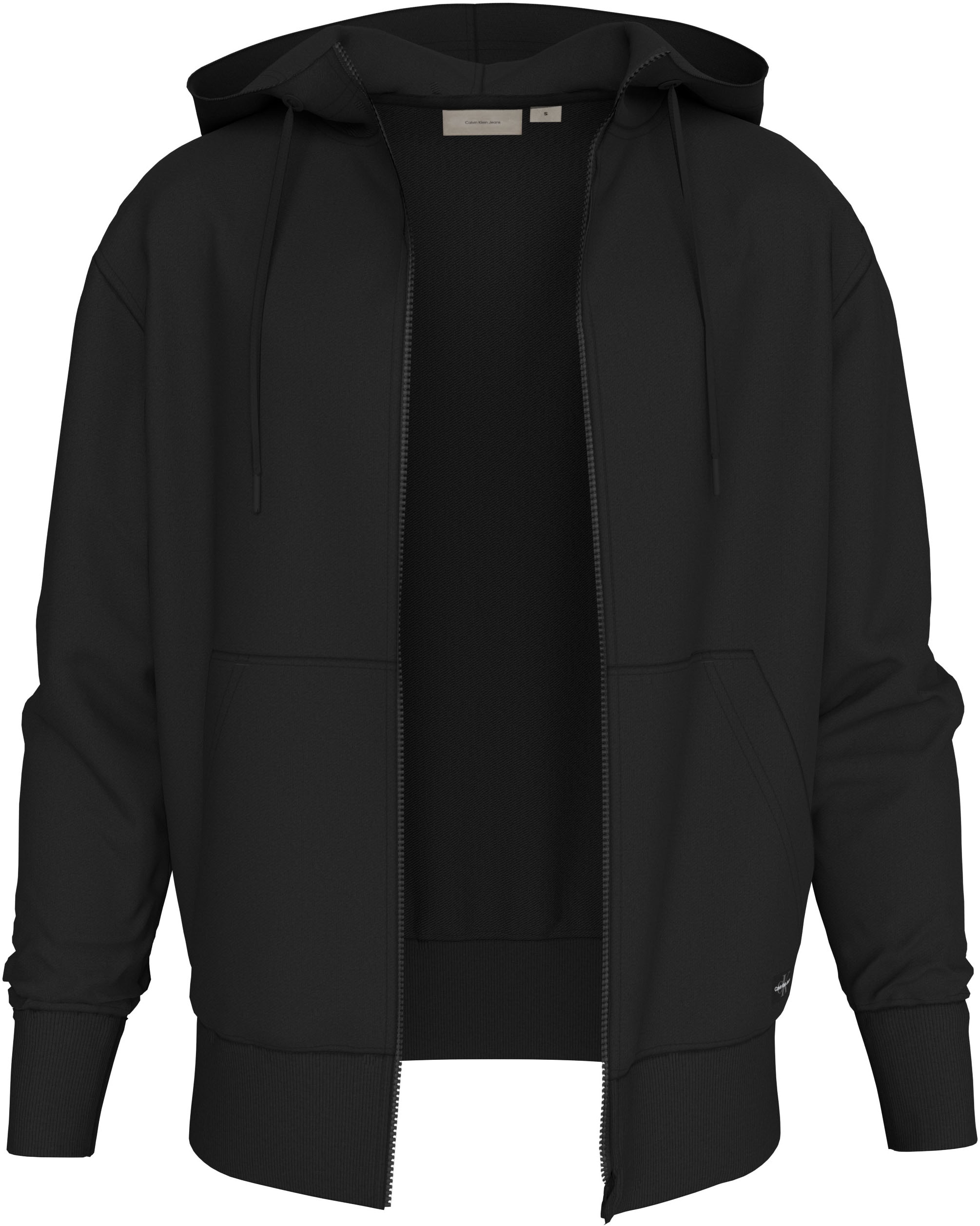 Calvin Klein Jeans Sweatjacke »WOVEN LABEL ZIP THROUGH HOODIE«, mit Logopatch