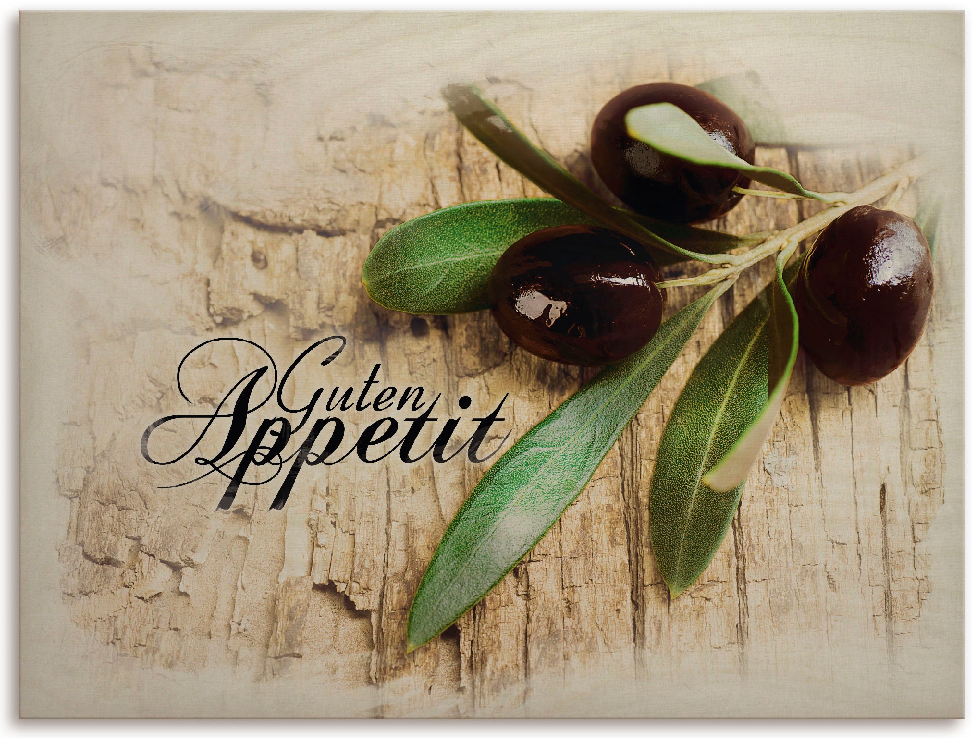 Artland Holzbild »Oliven Guten Appetit«, Essen, Trinken & Genuss, (1 St.) günstig online kaufen