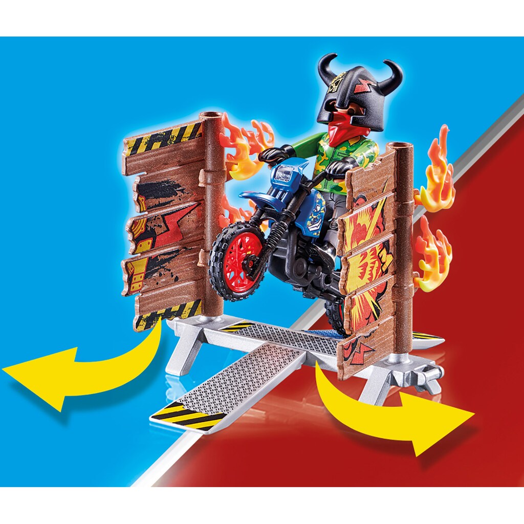 Playmobil® Konstruktions-Spielset »Motorrad mit Feuerwand (70553), Stuntshow«, (26 St.)