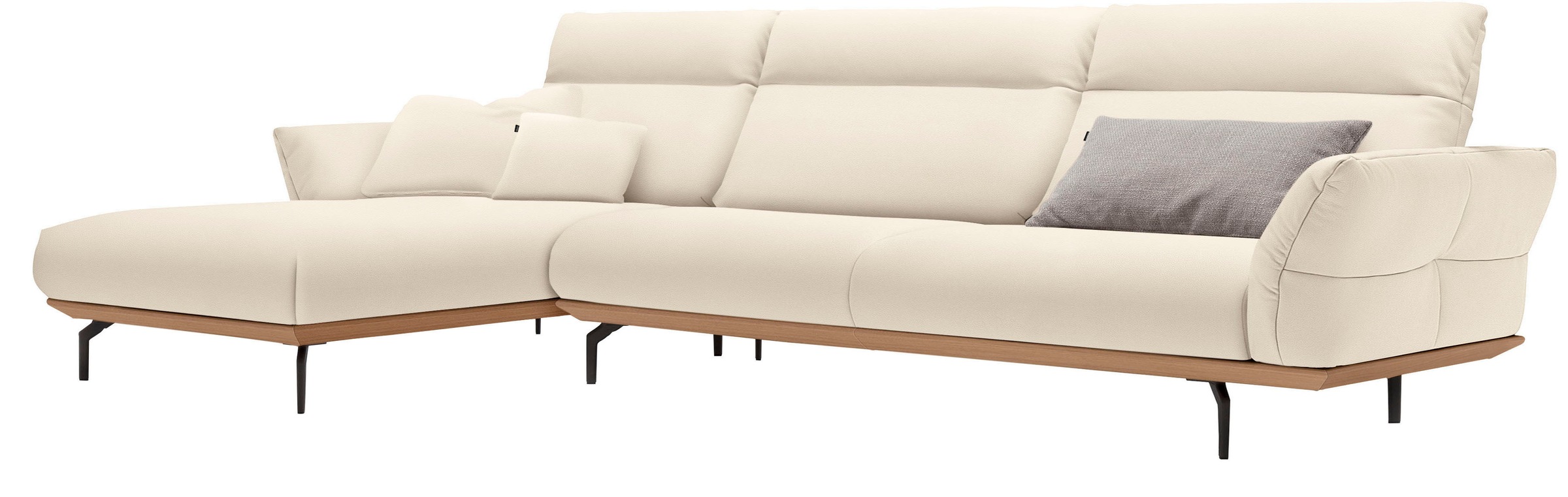 Creation BY ROLF BENZ Ecksofa "CR.460" Sockel in Eiche, Winkelfüße in Umbra günstig online kaufen