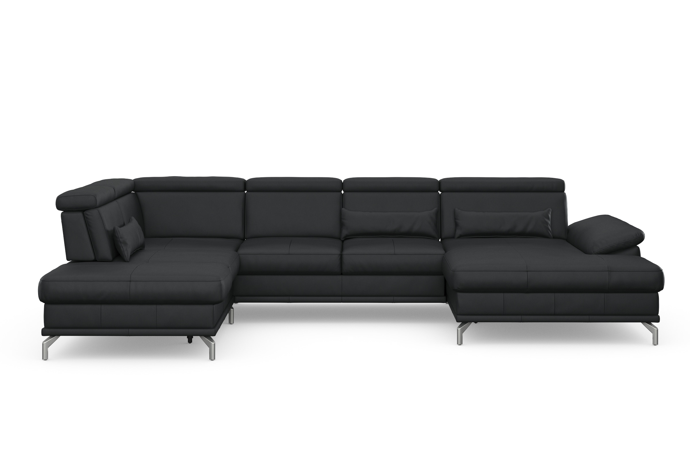 sit&more Wohnlandschaft »Cabrio U-Form, mit Sitztiefenverstellung, Arm- und Kopfteilverstellung«, 3 Nierenkissen, Federkern, optional Bettfunktion und Stauraum