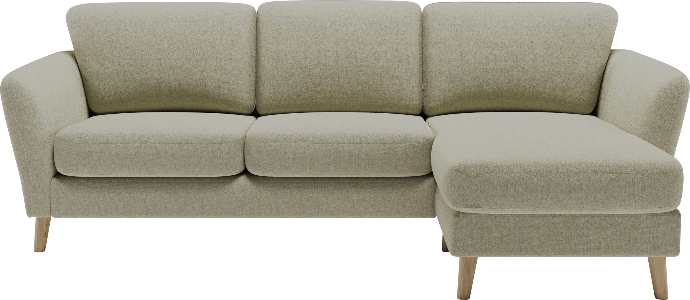 Home affaire Ecksofa »MARSEILLE (242/152cm),L-Form, Rec. rechts/links«, Massivholzbeine aus Eiche, in verschieden Bezügen und Farbvarianten