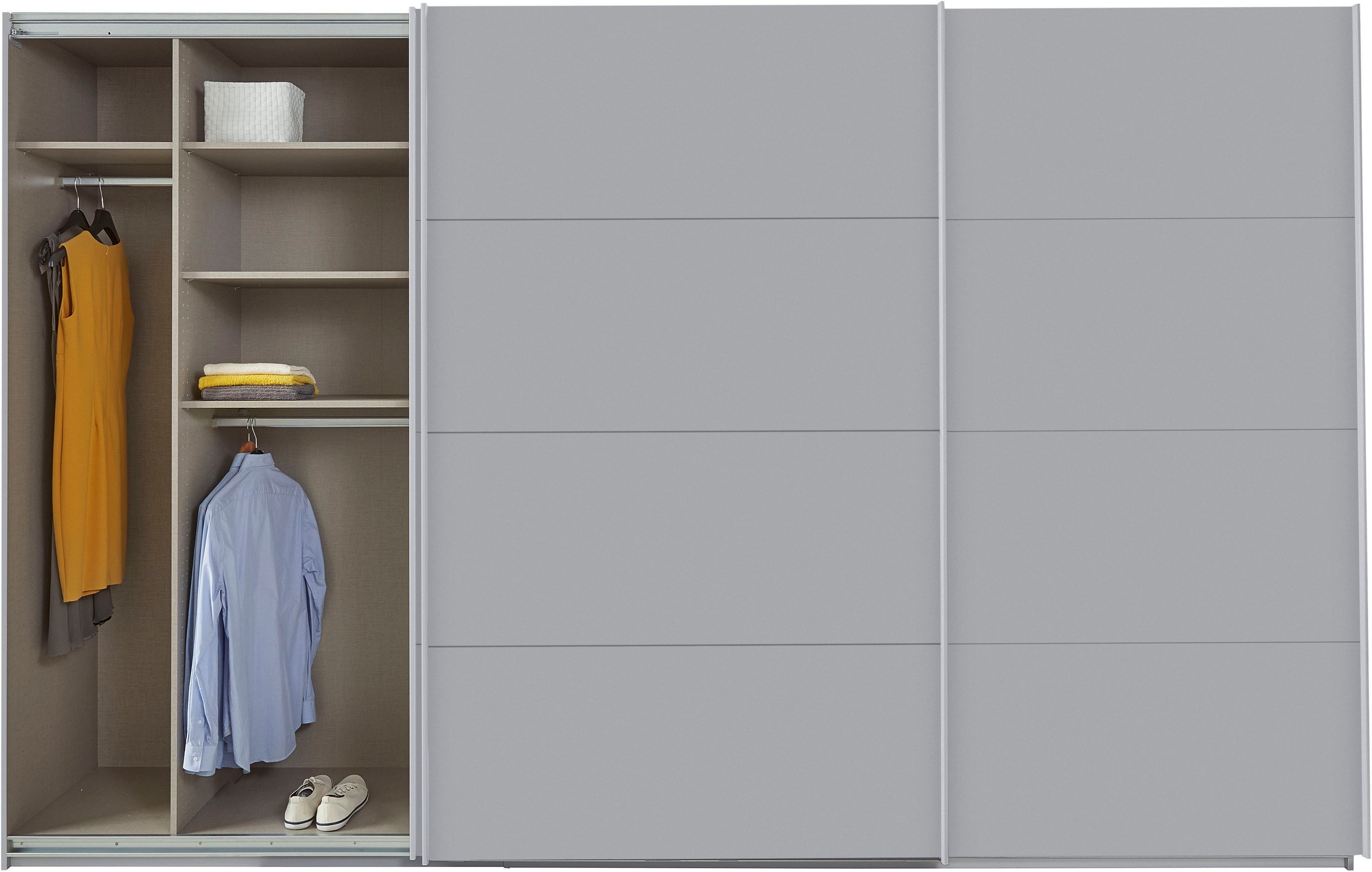 rauch Schwebetürenschrank »Kleiderschrank Schrank Garderobe TOPSELLER OTELI inkl. Inneneinteilung«, mit 3 Innenschubladen sowie zusätzlichen Einlegeböden MADE IN GERMANY