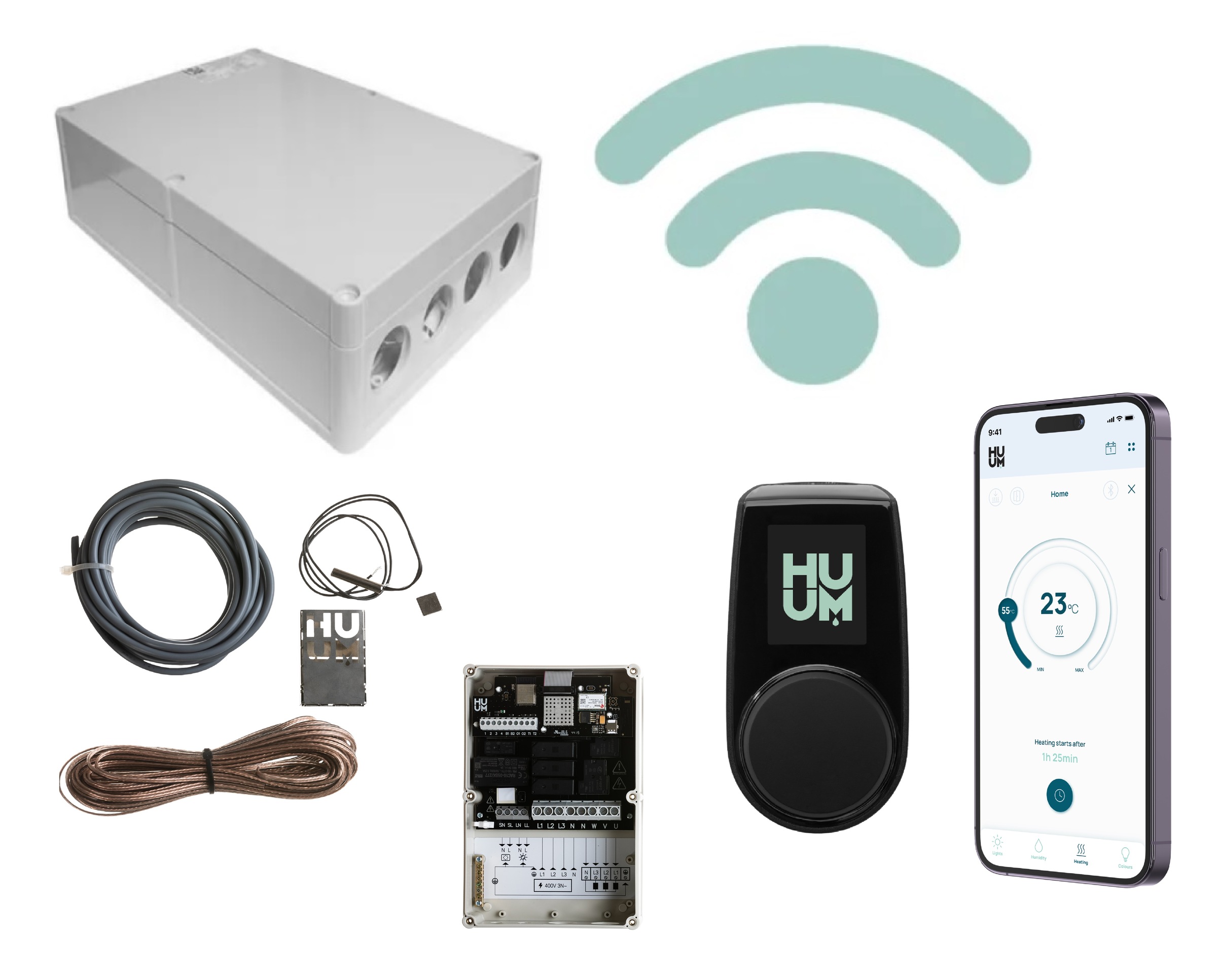 Karibu Bio-Saunaofen »9 kW SET mit WiFi-Steuerung« mit WLAN-fähigem Steuergerät
