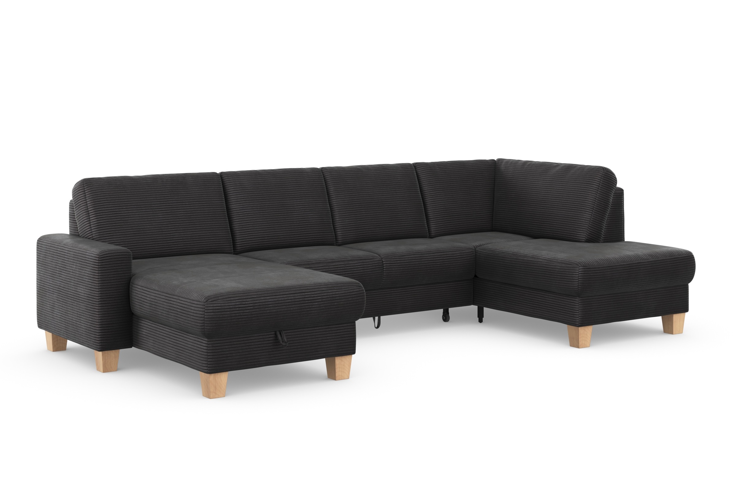 Home affaire Wohnlandschaft »Summer U-Form«, mit oder ohne Bettfunktion und Bettkasten, Cord-Bezug