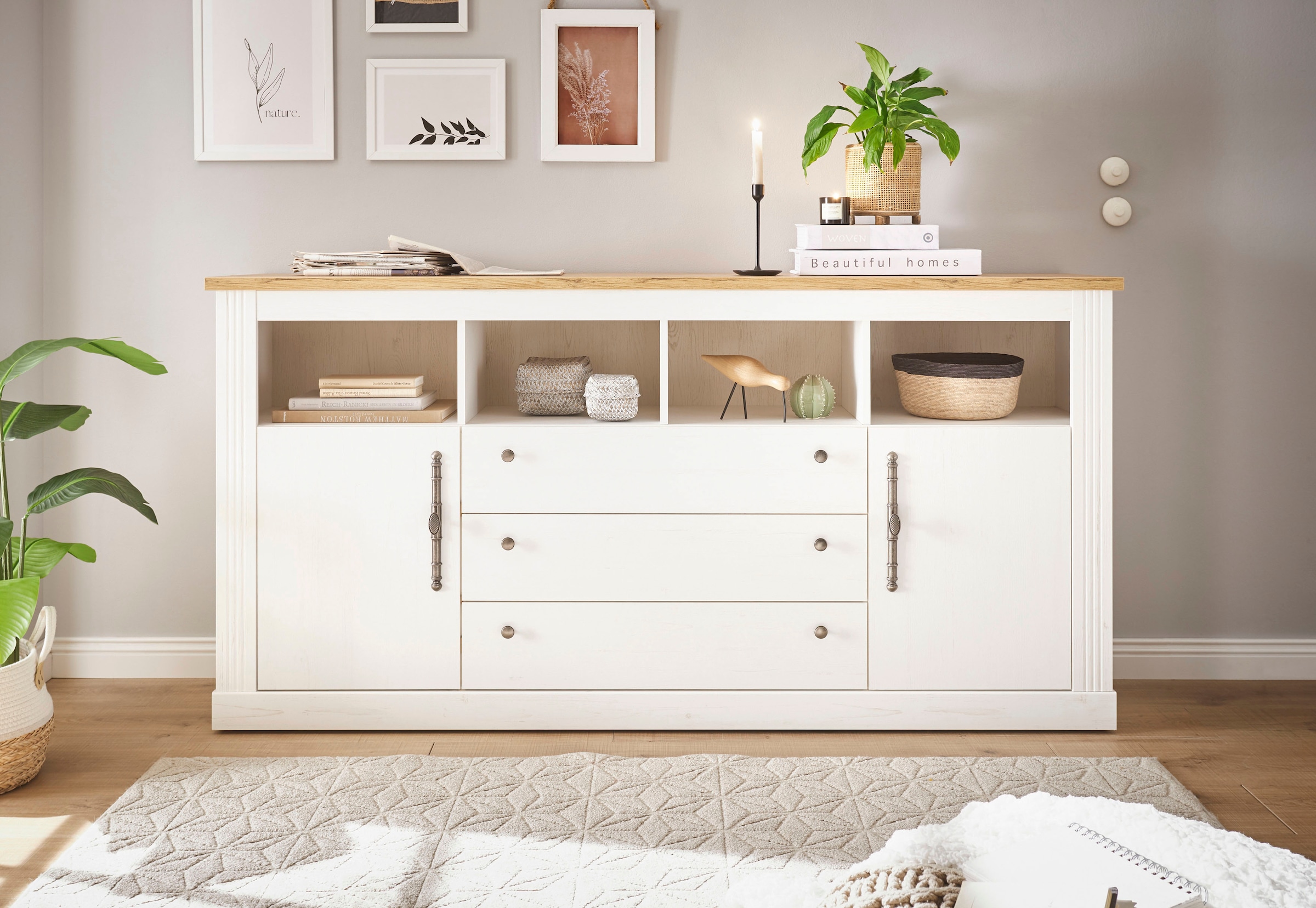 Home affaire Sideboard »WESTMINSTER BESTSELLER!«, (Breite ca. 193 cm), im romantischen Landhausstil