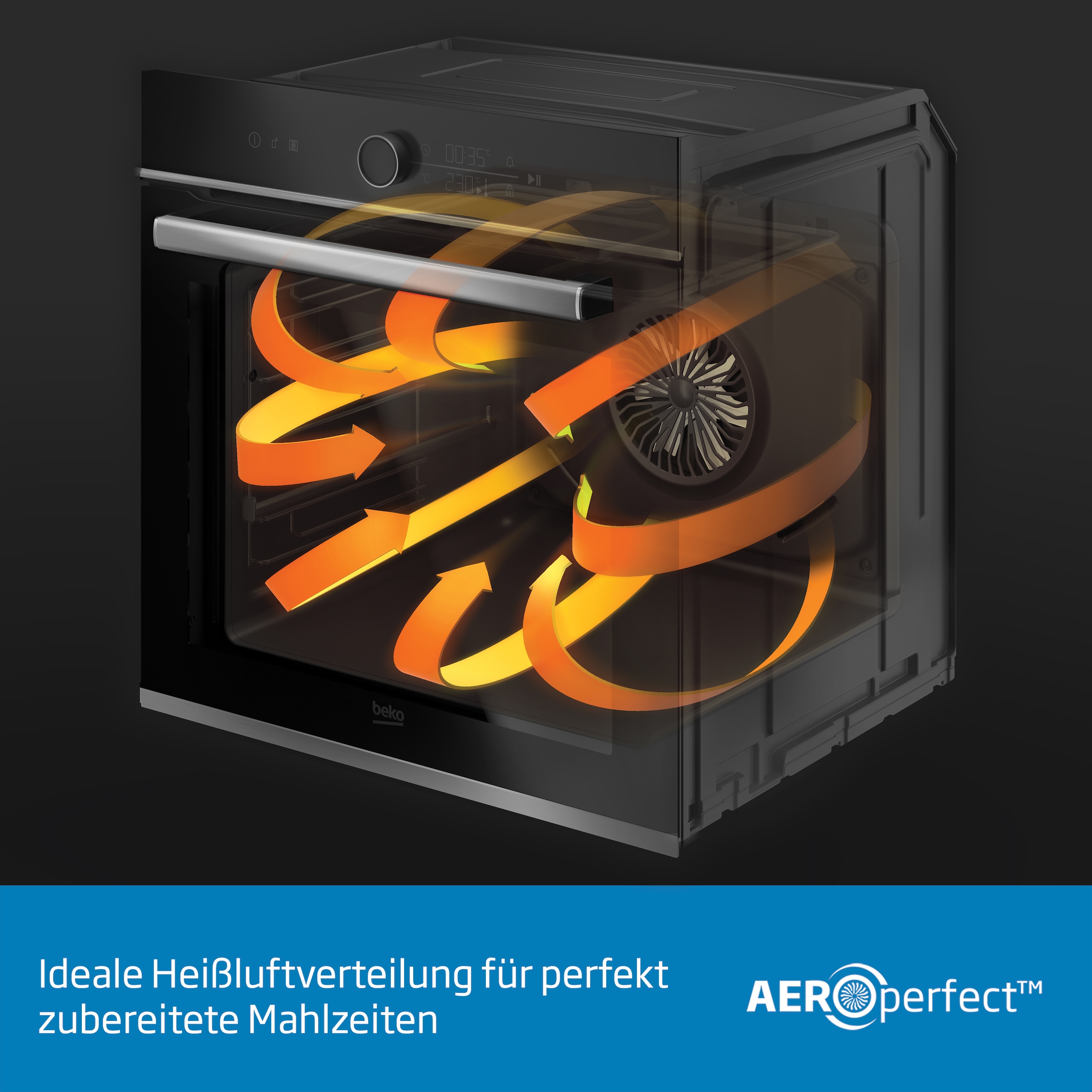 BEKO Einbaubackofen »BBIM17300X« mit 1-fach-Teleskopauszug mit Hydrolyse AirFry – Knusprige Gerichte einfach direkt im Backofen