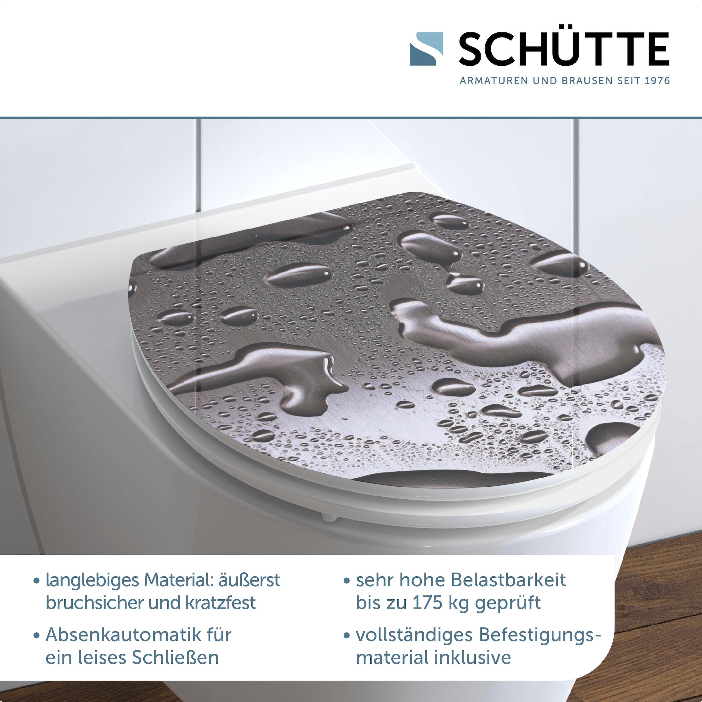 Schütte WC-Sitz »Grey Steel«, High Gloss mit MDF Holzkern, mit Absenkautomatik