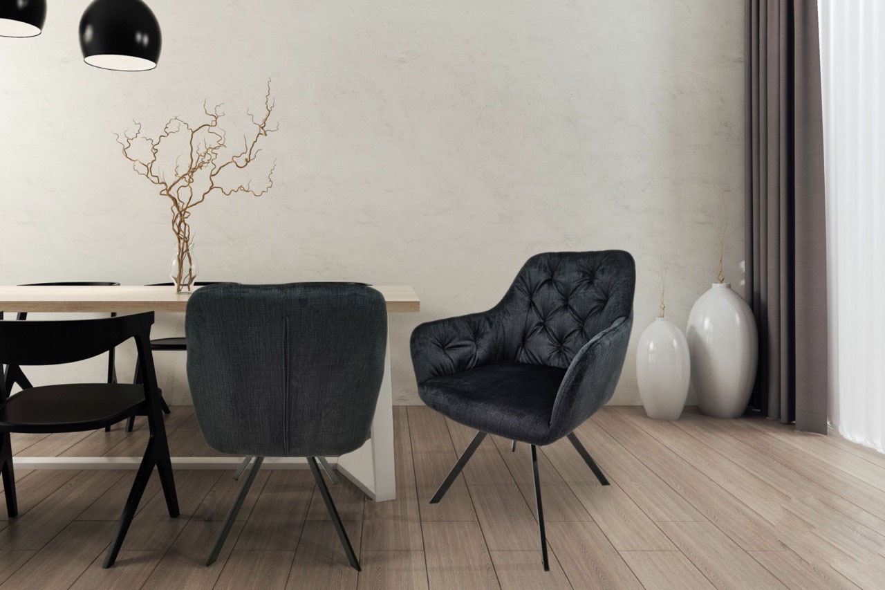 Kayoom Polsterstuhl »Stuhl Georgia 125 2er-Set, gesteppter Rücken, samtweic günstig online kaufen