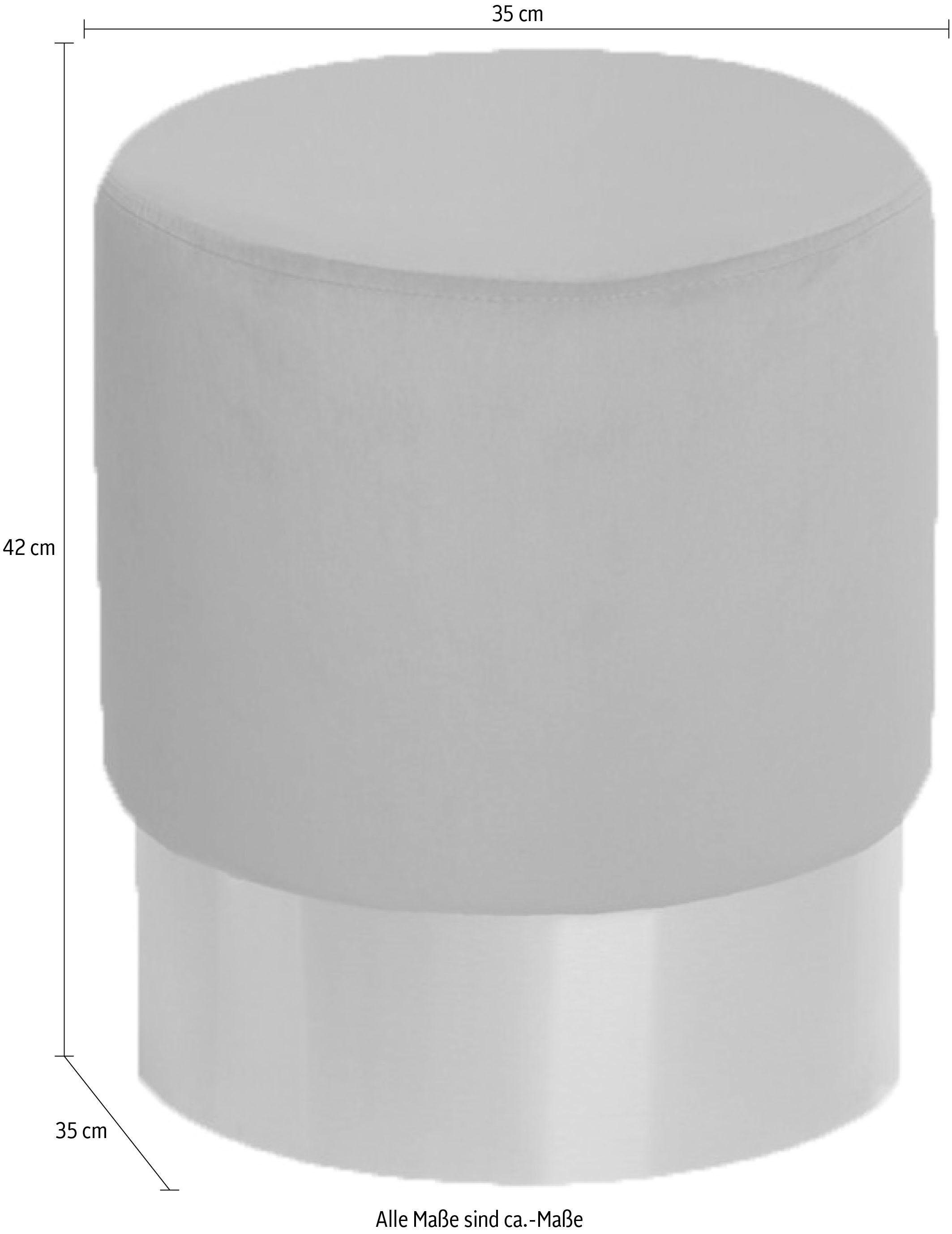 Kayoom Hocker »Nano 110, Hocker in stilvollem Design, runde Form, mit Fuß aus Metall«, (1 St.), Golz Akzente, mit pflegeleichtem Stoffbezug, runde Form
