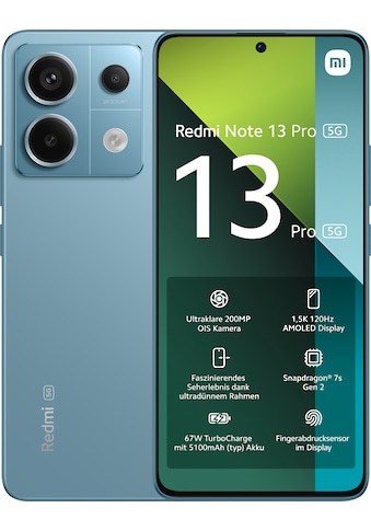 Smartphone »Redmi Note 13 Pro 5G 8GB+256GB«, Blau, 16,94 cm/6,67 Zoll, 256 GB...