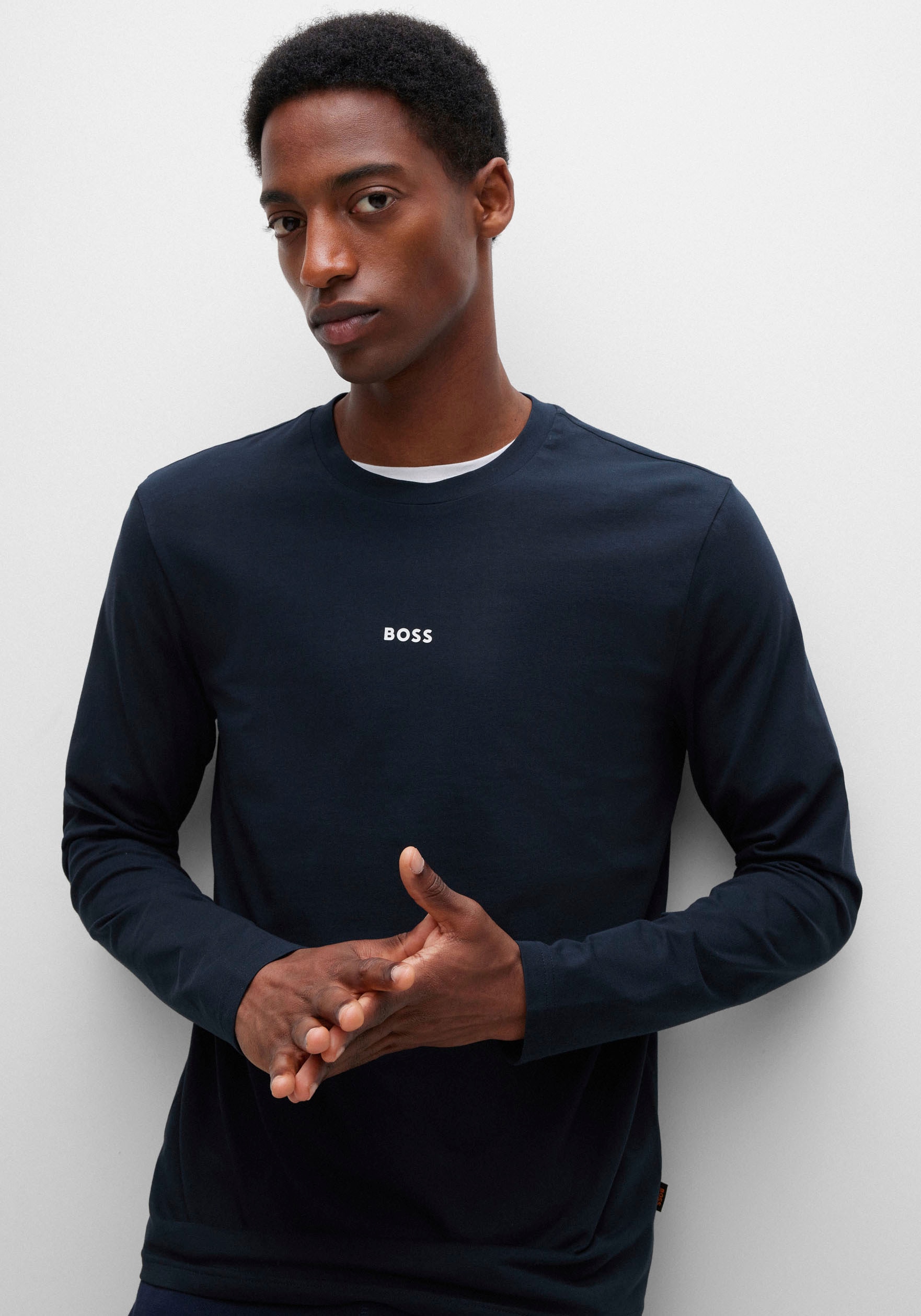 BOSS ORANGE Langarmshirt »TChark«, mit Logo-Schriftzug