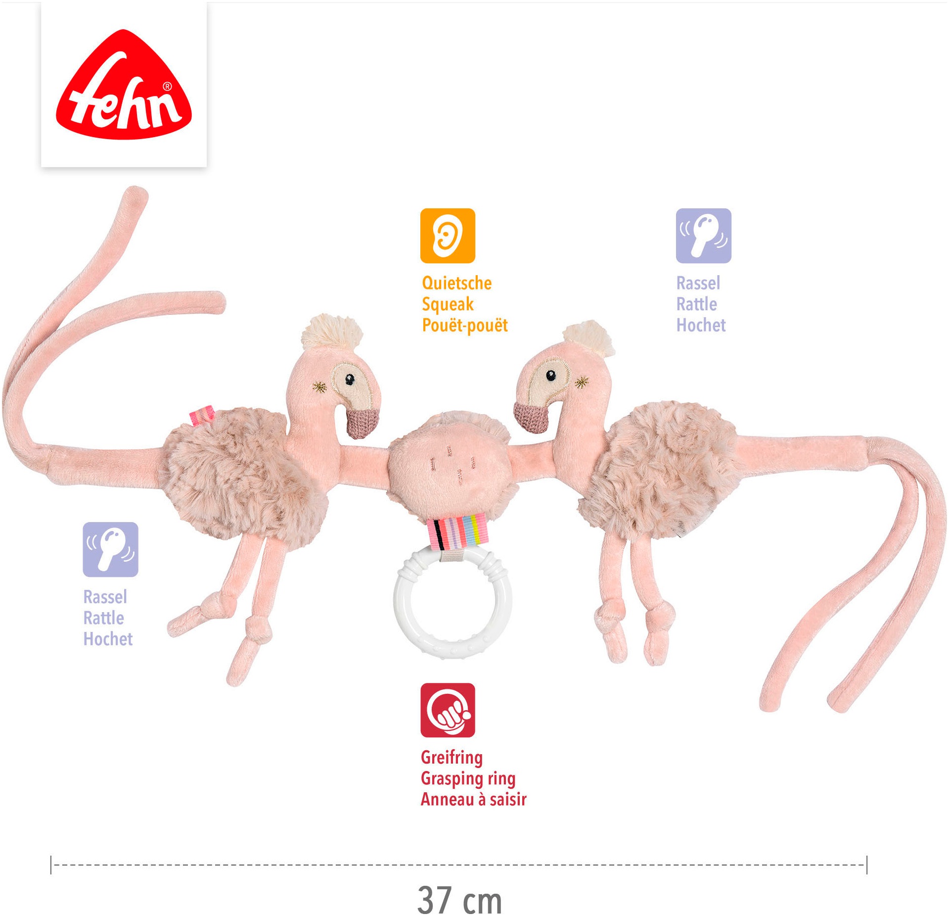 Fehn Kinderwagenkette »Lazy, Crazy & Pink, Kinderwagenkette Flamingo«