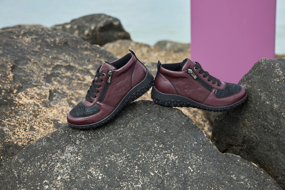 Rieker Sneakerboots, High Top Sneaker, Schnürboots, Stiefelette mit weichem Schaftrand