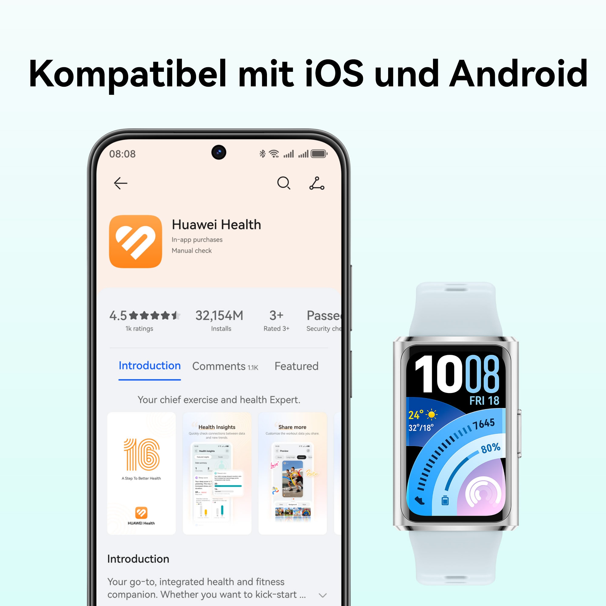 Huawei Fitnessuhr »Band 11 Pro«(/ 1,62 ″) Harmony OS