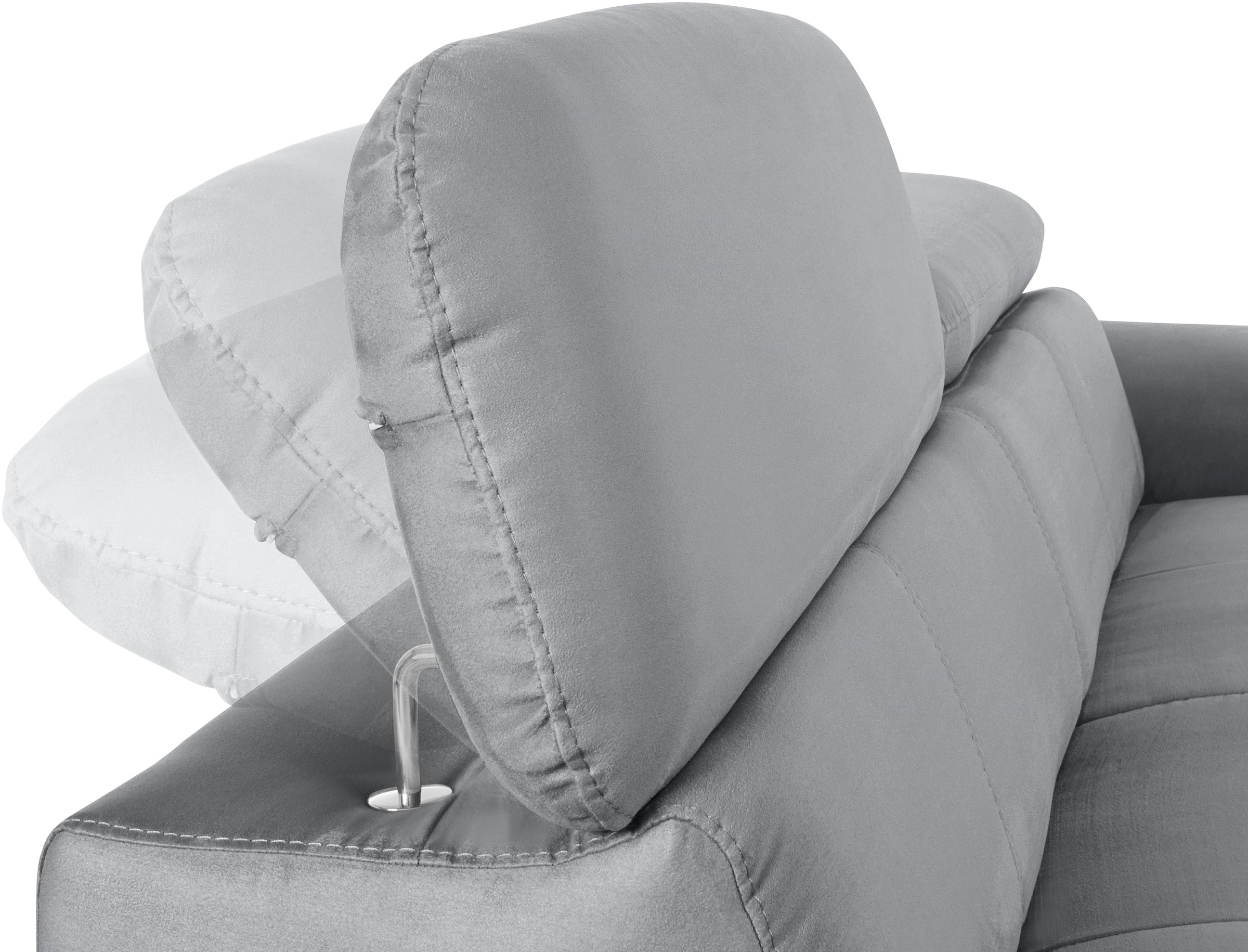 COTTA 2-Sitzer »Chef«, Big-Sofa mit Kopfteilverstellung, edle Metallkufen