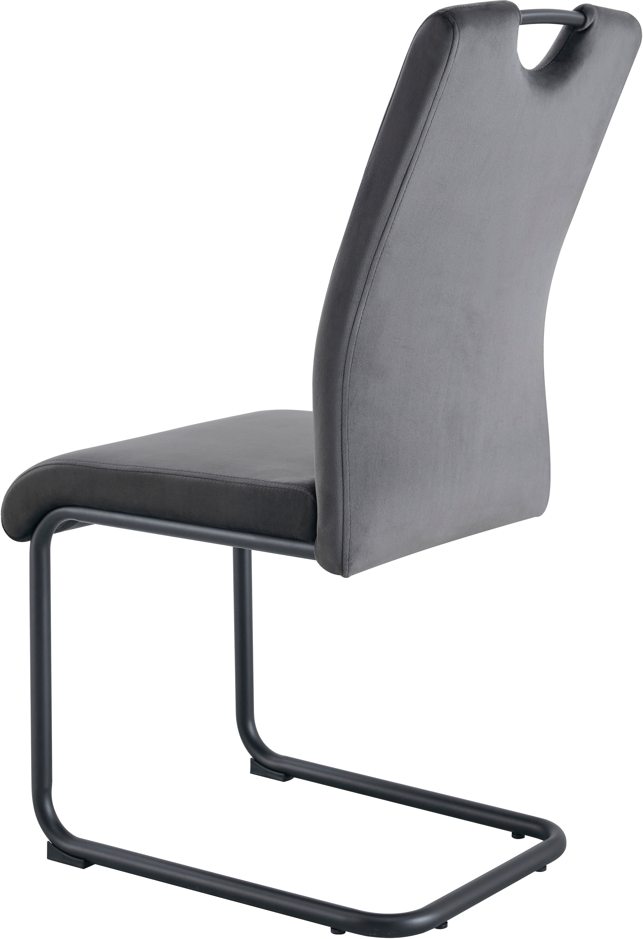 Home affaire Esszimmerstuhl »AIRDRIE, 2er Set, mit Metallgestell in matt schwarz« (Set) 2 Stk.in verschiedenen Farben, Belsatbarkeit pro Stuhl 120 kg