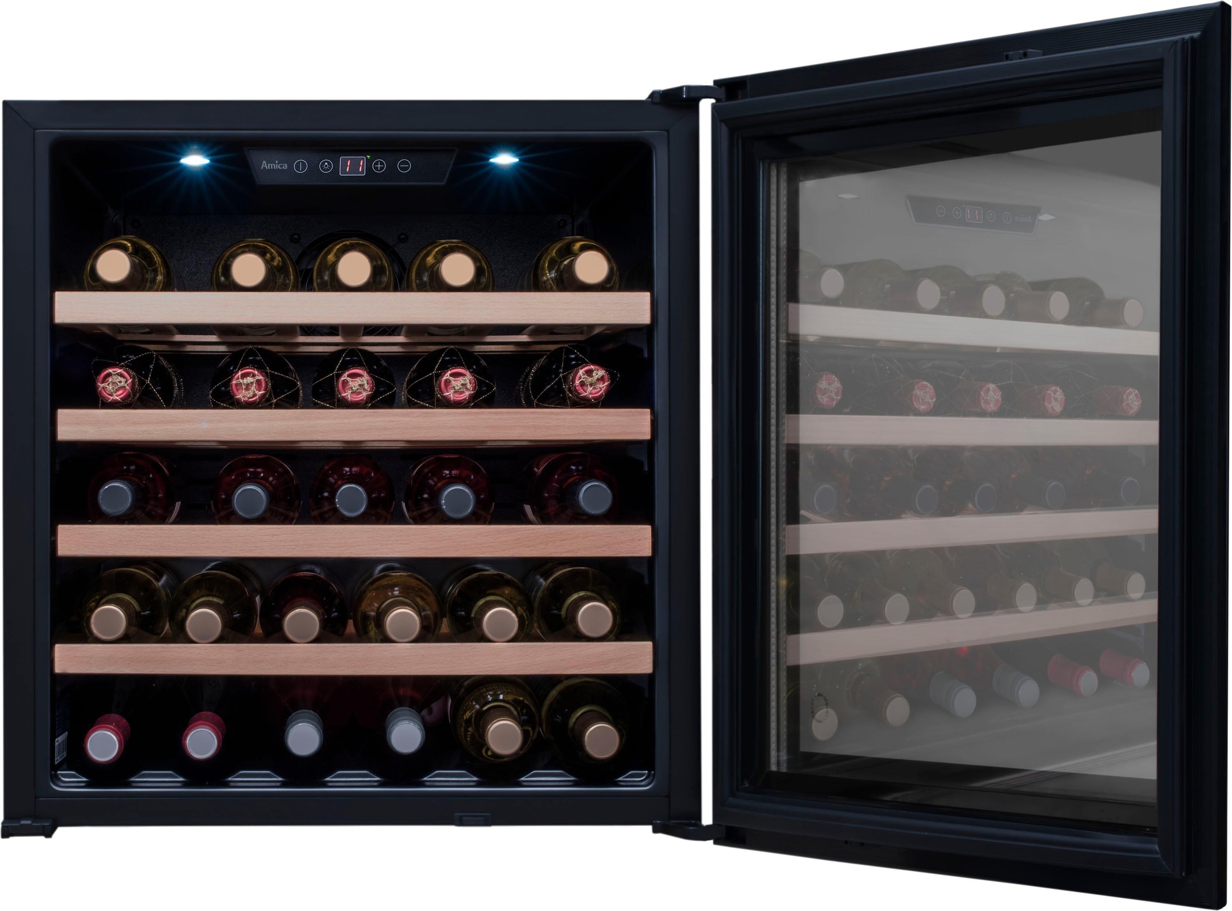 Amica Einbauweinkühlschrank »WK 341 210 S«, für 40 Standardflaschen á 075l, LED-Beleuchtung