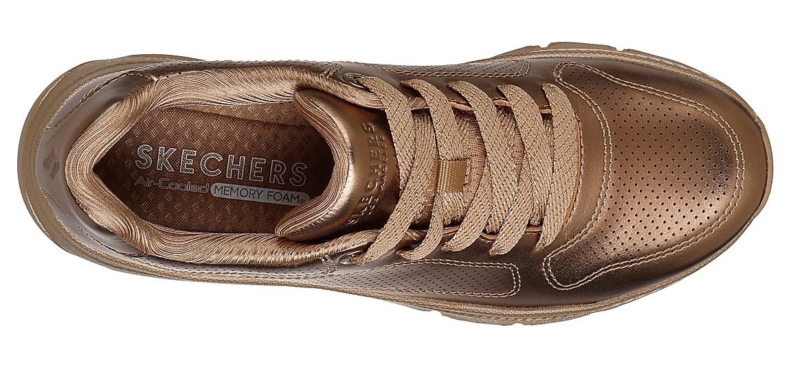 Skechers Sneaker »UNO ICON - LUSTROUS AIR«  Keilsneaker, Plateausneaker, Schnürschuh im Metallic Look