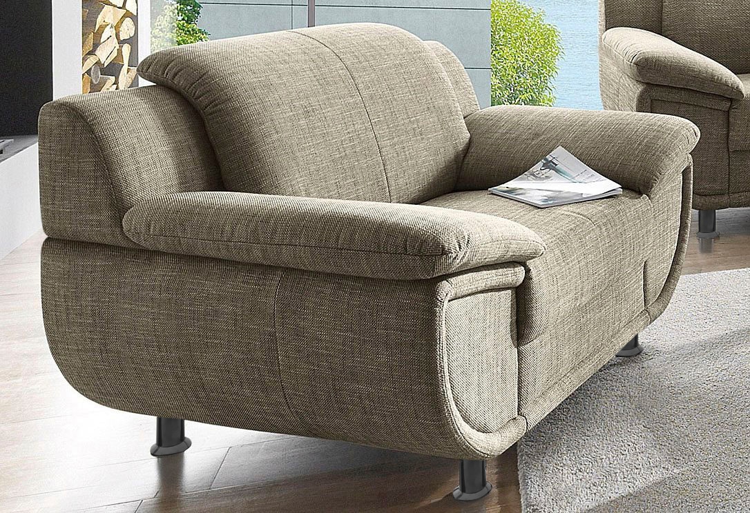 TRENDMANUFAKTUR Sessel »Rondo, Breite 121 cm, breite Armlehnen, Füße schwar günstig online kaufen