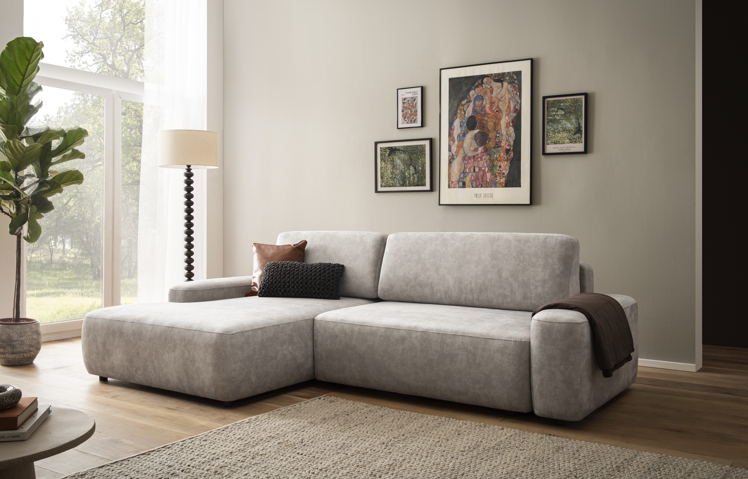 Home affaire Ecksofa »TORGE (264cm), Schlafsofa in Cord, Samtvelours o Stru günstig online kaufen