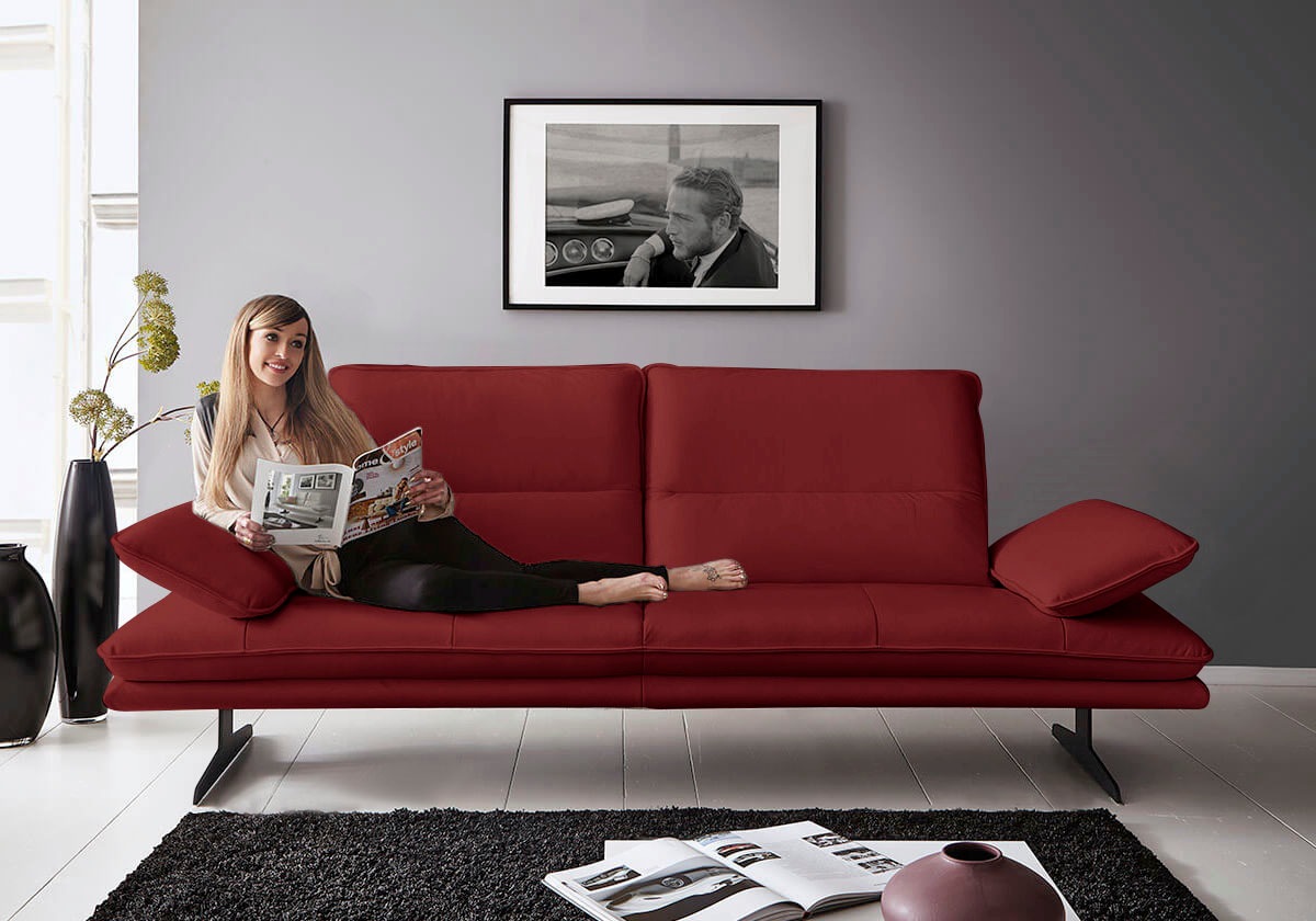 W.SCHILLIG 2,5-Sitzer »broadway, Designsofa mit tollem Sitzkomfort«, Sitztiefenverstellung, Kopfteil- & Seitenteilverstellung, Breite 216cm
