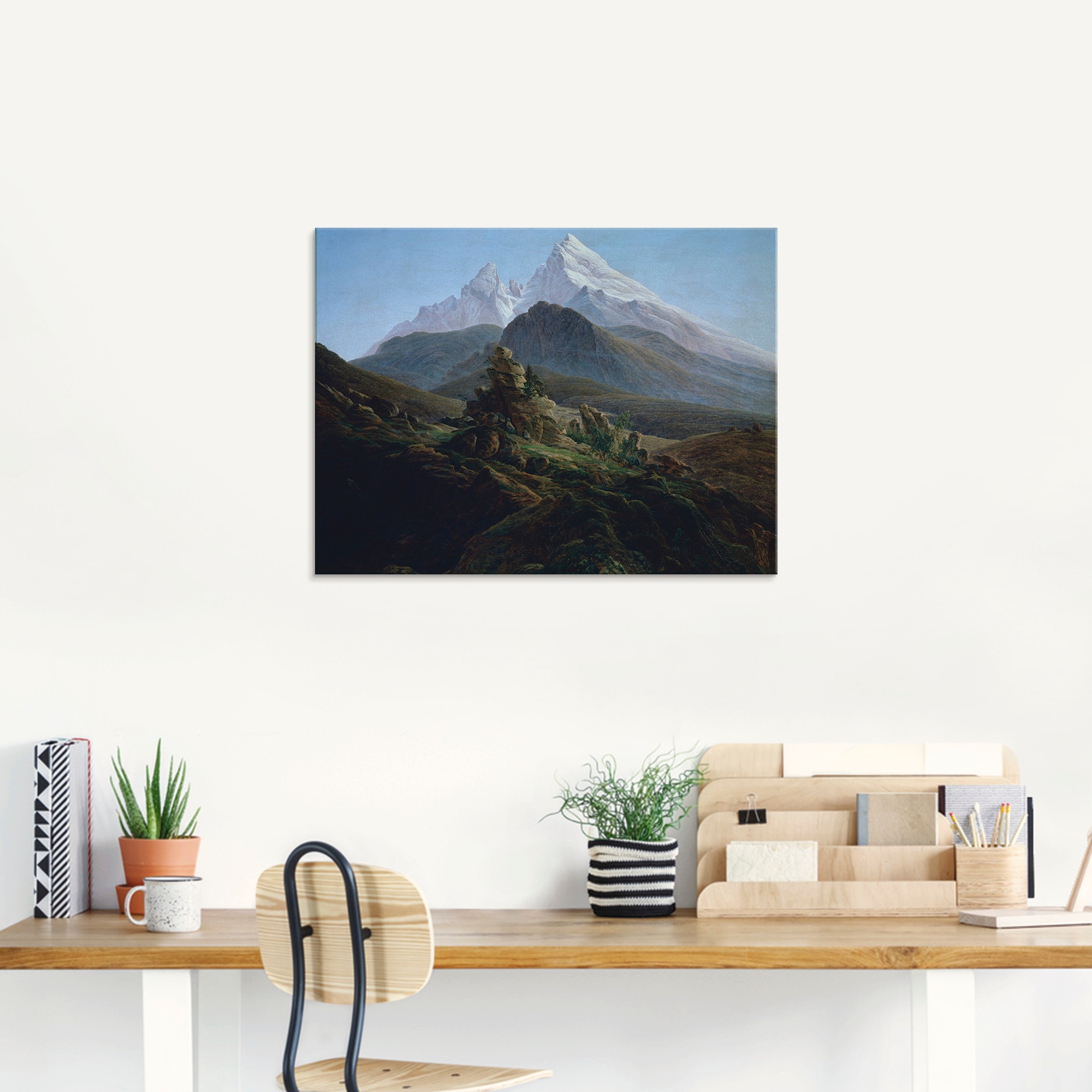 Artland Glasbild »Der Watzmann. Um 1824«, Berge, (1 St.), in verschiedenen Größen