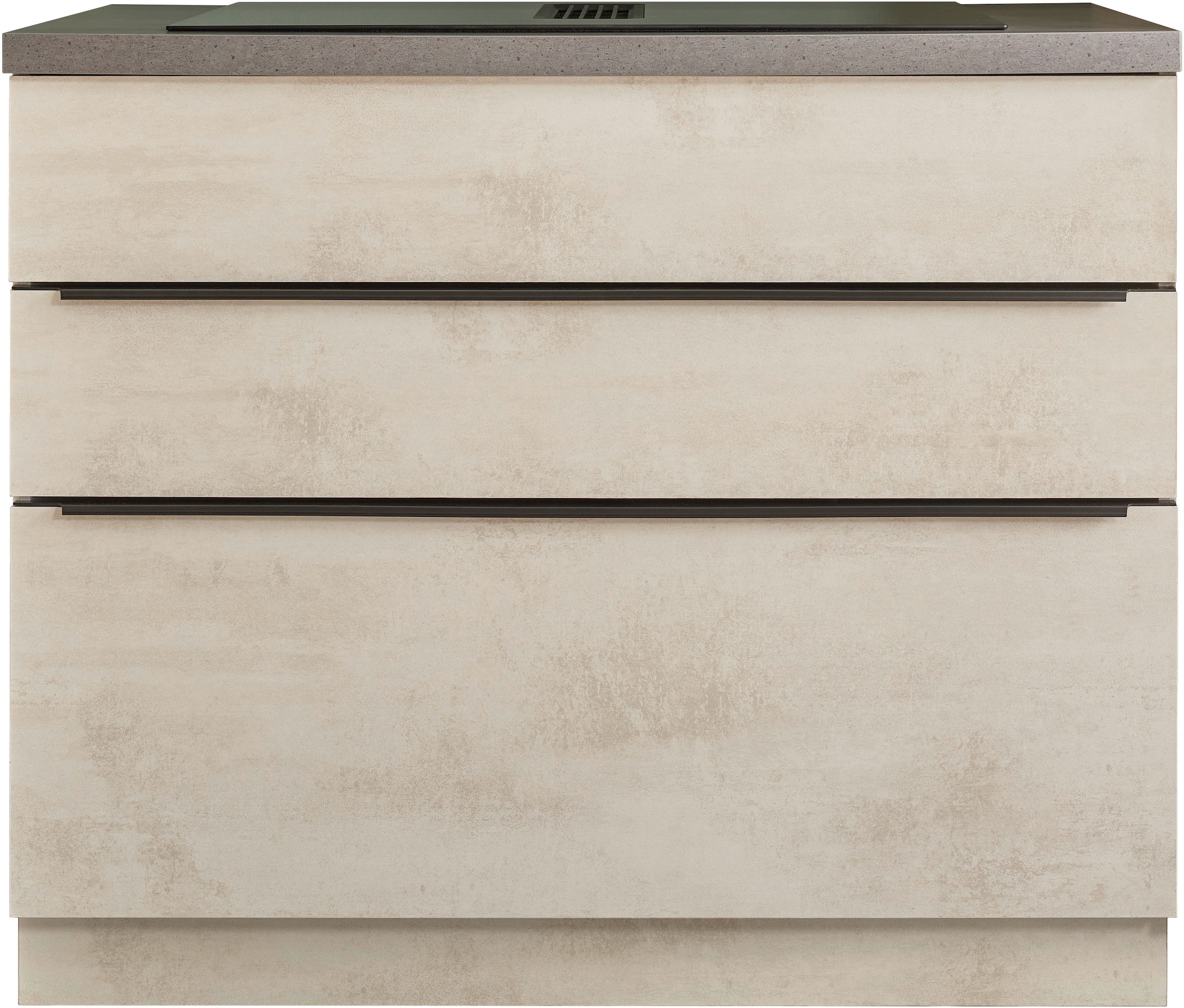 BASIC by Balculina Kochfeldumbauschrank »Sanibel Küchenschrank mit Schubladen, BxHxT 110 x 94 x 60«, (1 St.), Breite 110cm, Melaminbeschichtung, 2 geräumige Schubladen