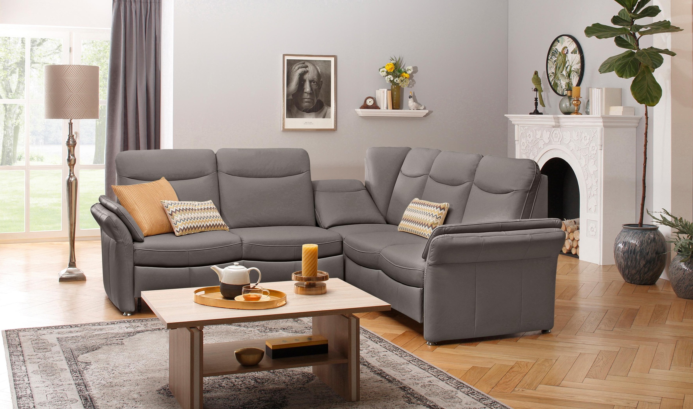 Home affaire Ecksofa »Tahoma L-Form«, mit Armlehnfunktion, wahlweise Bettfu günstig online kaufen