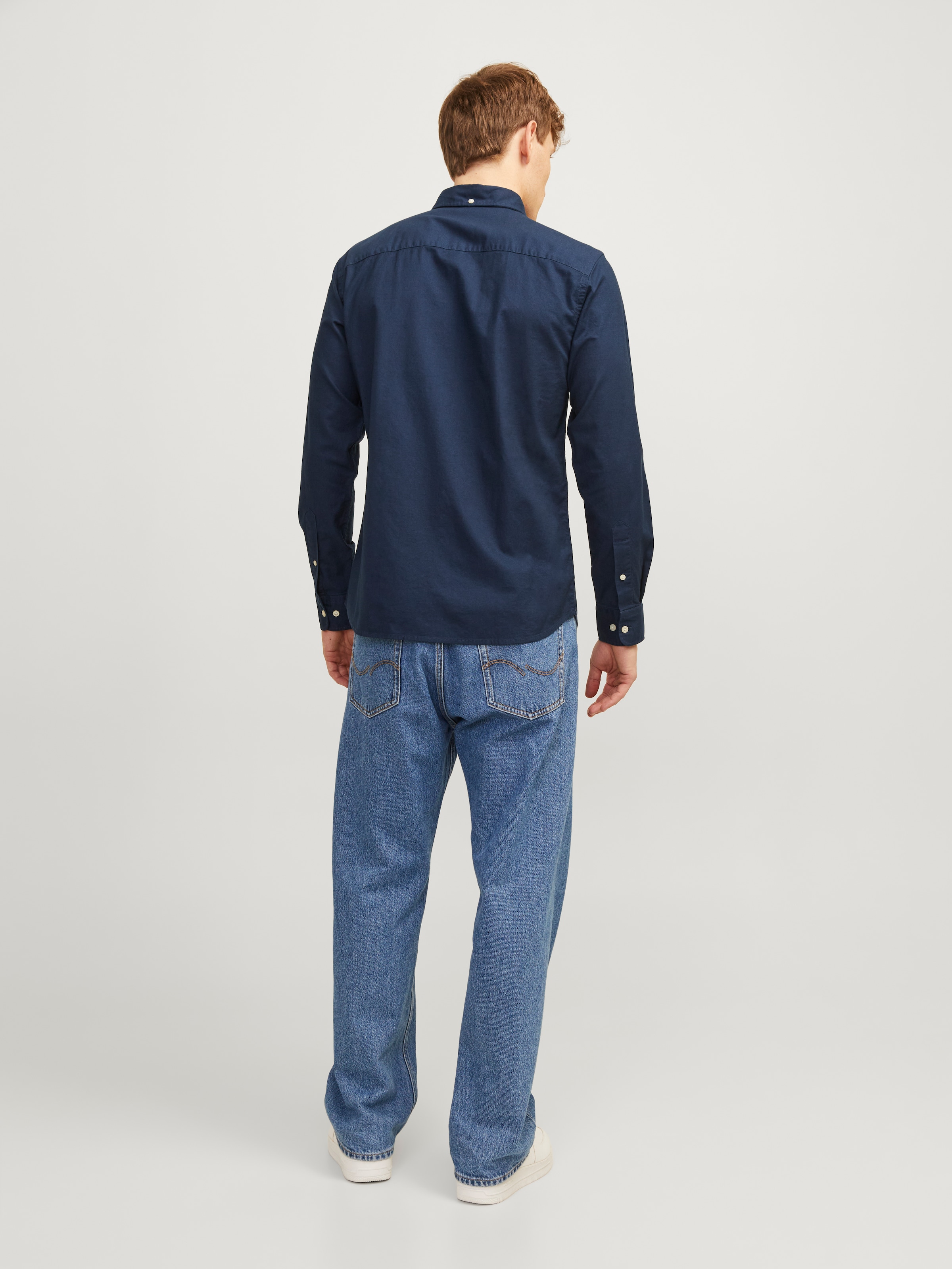 Jack & Jones Langarmhemd »BROOK OXFORD«, mit Button-Down Kragen
