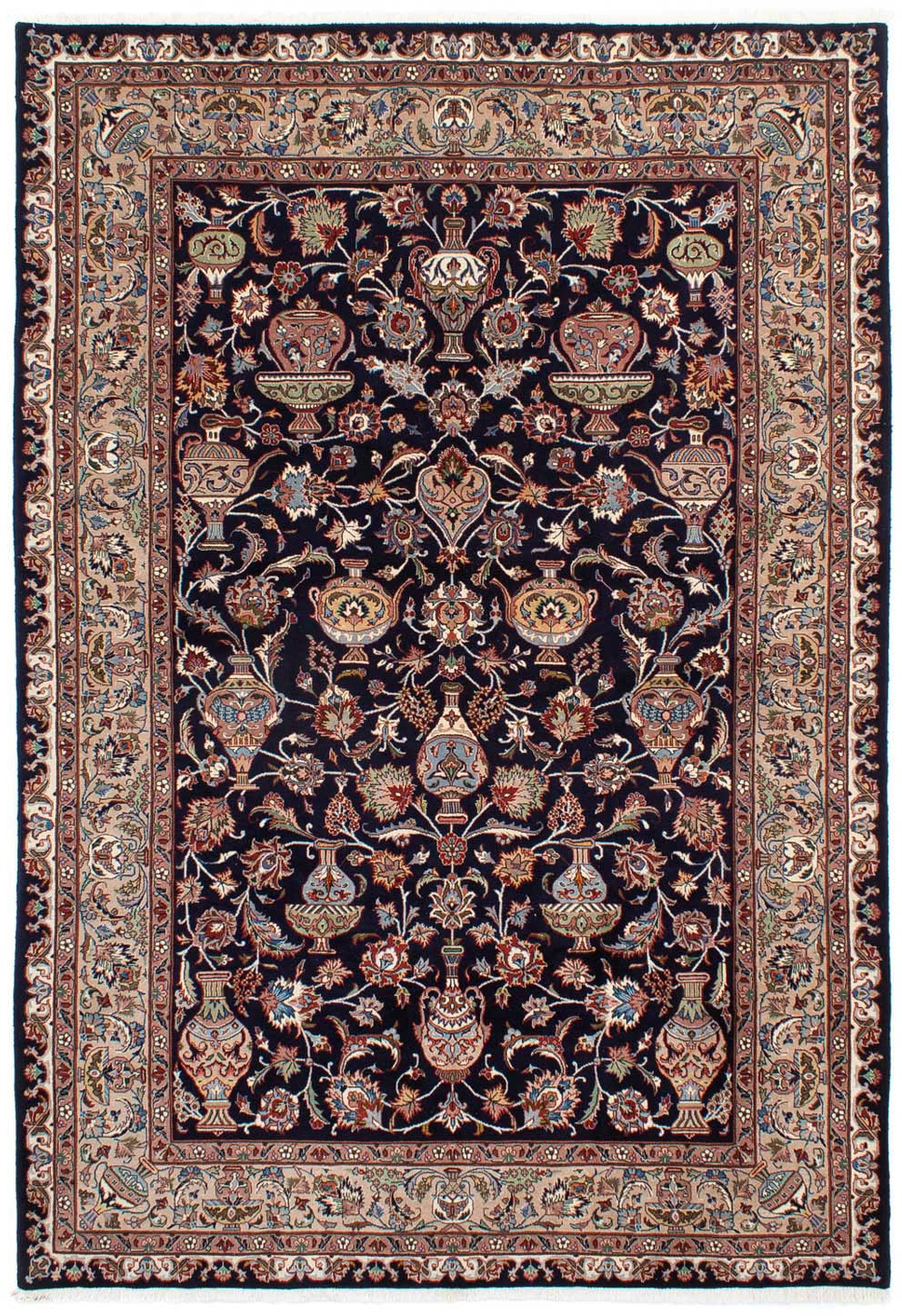 morgenland Wollteppich »Kaschmar Blumenmuster Nero 293 x 198 cm«, rechtecki günstig online kaufen