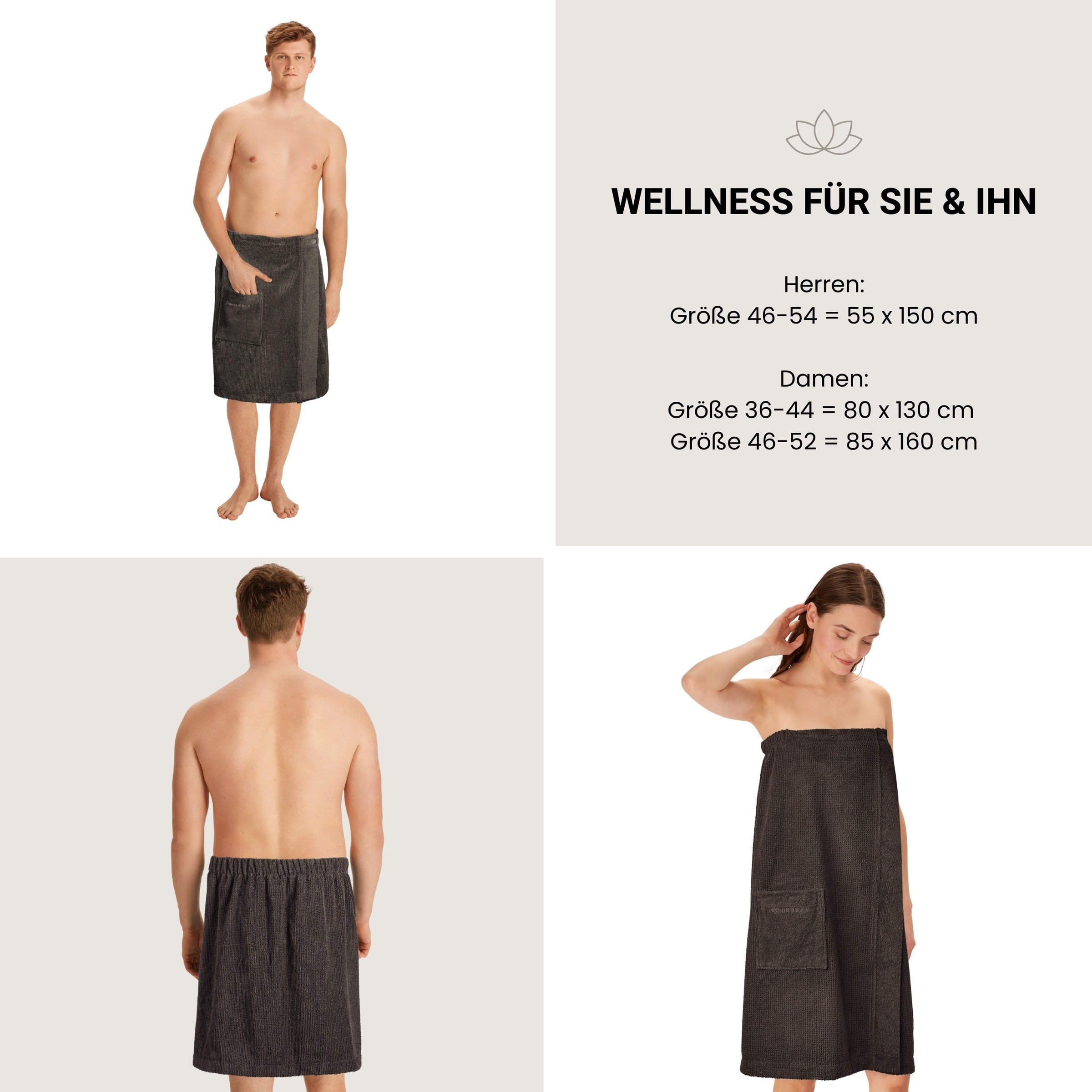 Schiesser Sarong »Saunakilt Turin für Herren in angesagter Reiskornoptik«