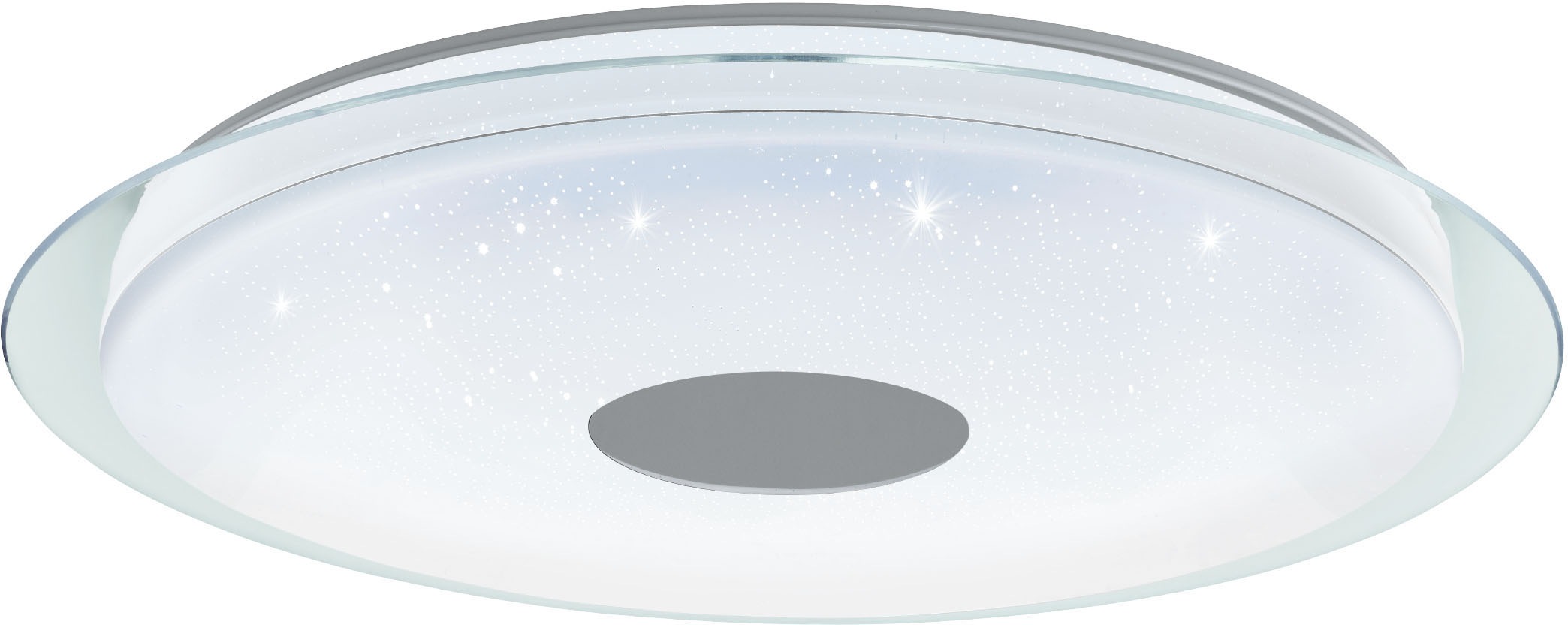 EGLO LED-Deckenleuchte »LANCIANO-Z« in weiß und transparent aus Stahl / inkl. LED fest integriert - 38,1 Watt, Durchm. ca. 77cm