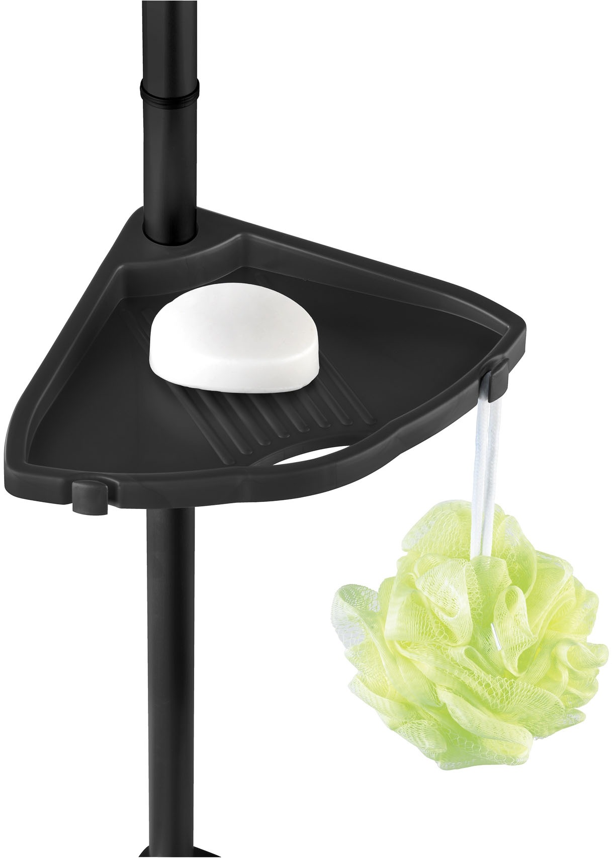 WENKO Duschregal »Compact« Eckregal mit 4 Ablagen und 8 Haken, Montage ohne Bohren, Aluminium