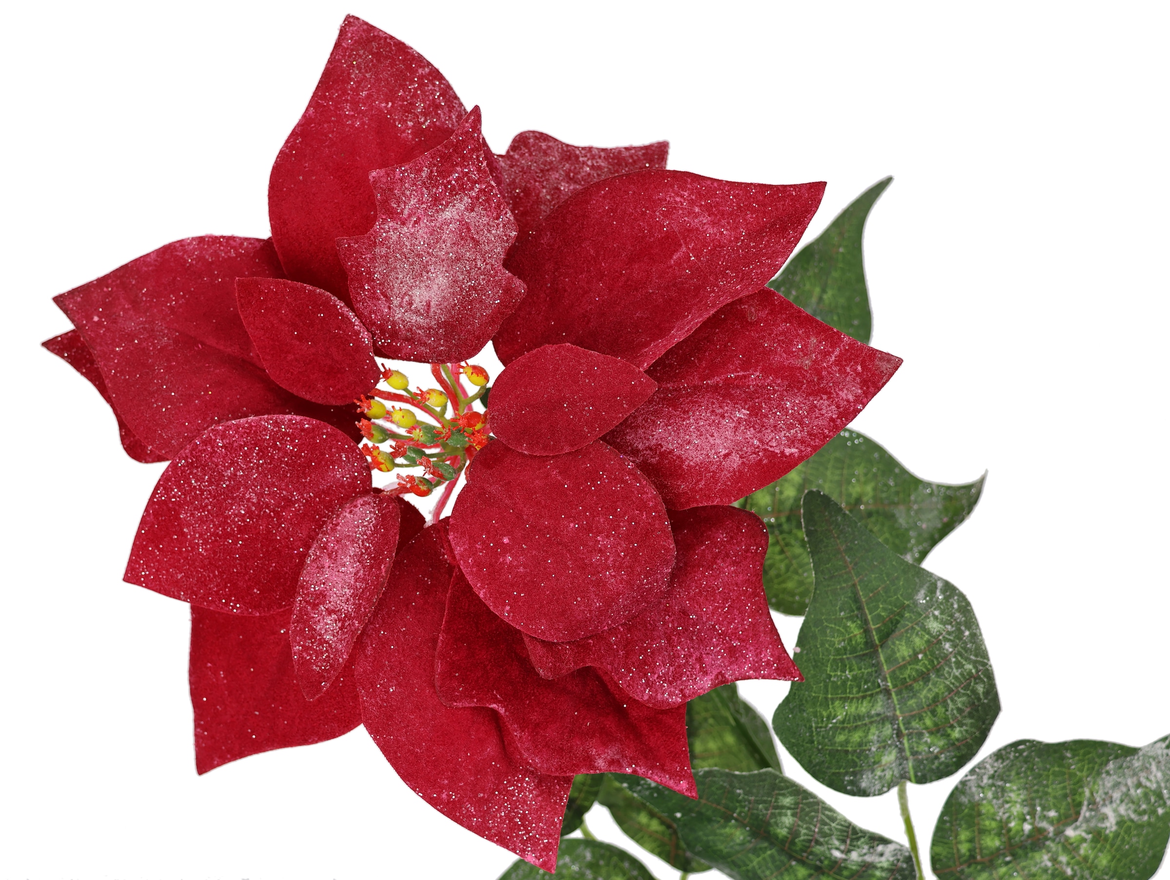 I.GE.A. Kunstblume »Poinsettia Christstern«, 3er Set 70cm Blume Blüte Weihnachtsstern Weihnachtsdeko Adventsstern