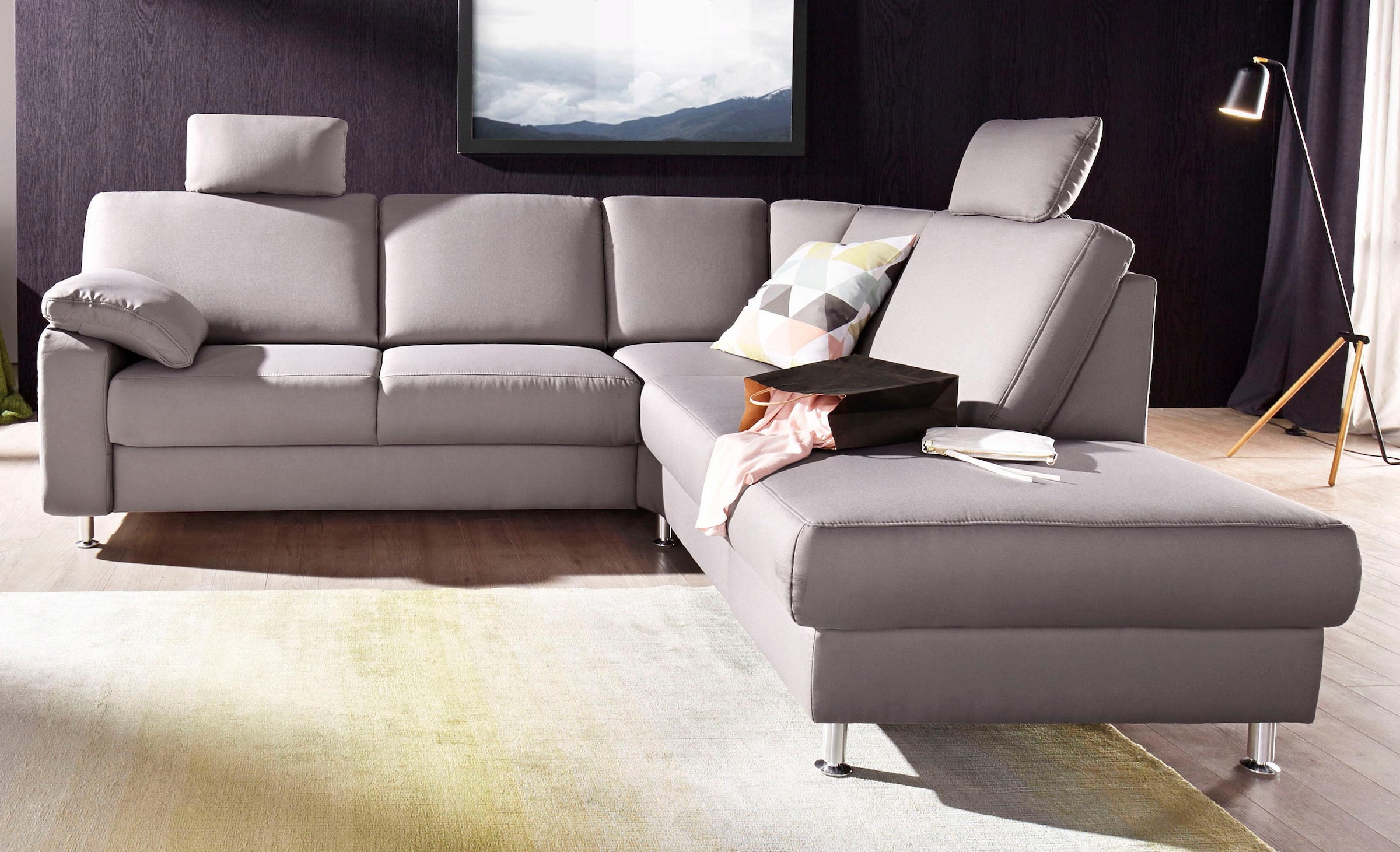 sit&more Ecksofa »Belfort L-Form«, wahlweise mit Vorziehsitz und Bettkasten