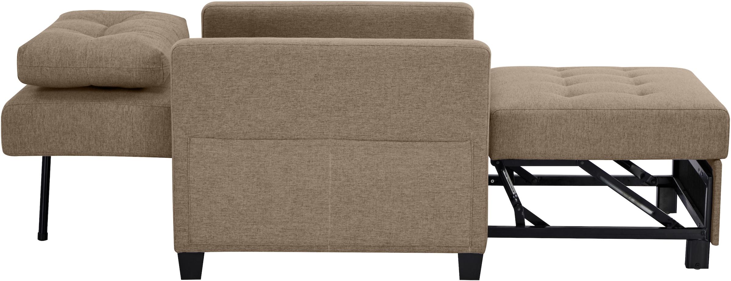 OTTO home Sessel »TYLLI, 91 cm, wandelbar zum Gästebett, Schlafliege, klappbar« verstellbarer Rückenlehne, Klappmechanismus, Webstoff