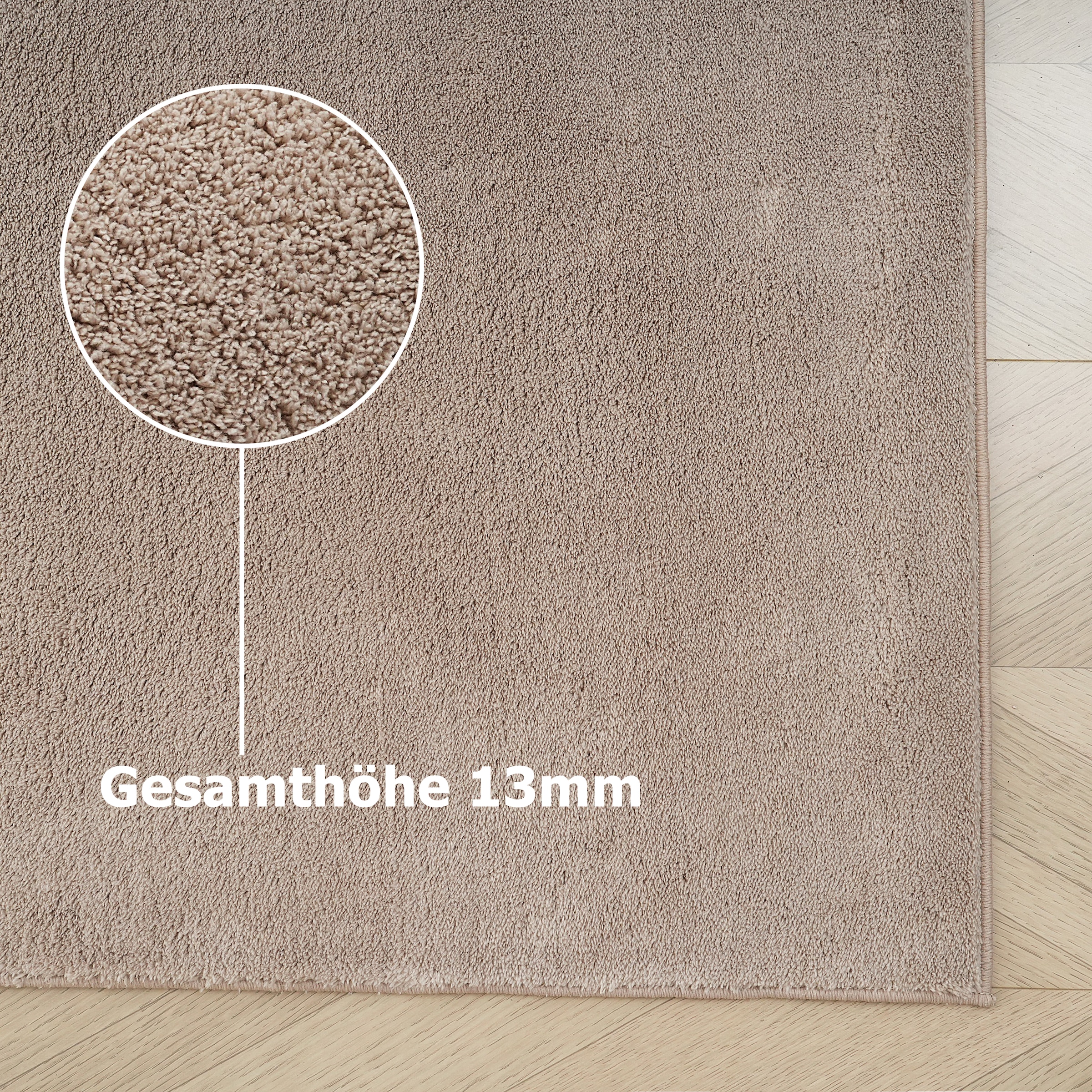 my home Teppich »Cali light, weich, modern, waschbar« rechteckig 13 mm Höhe Uni-Farben, kuschelig, & weich, Wohnzimmer, Schlafzimmer, Esszimmer