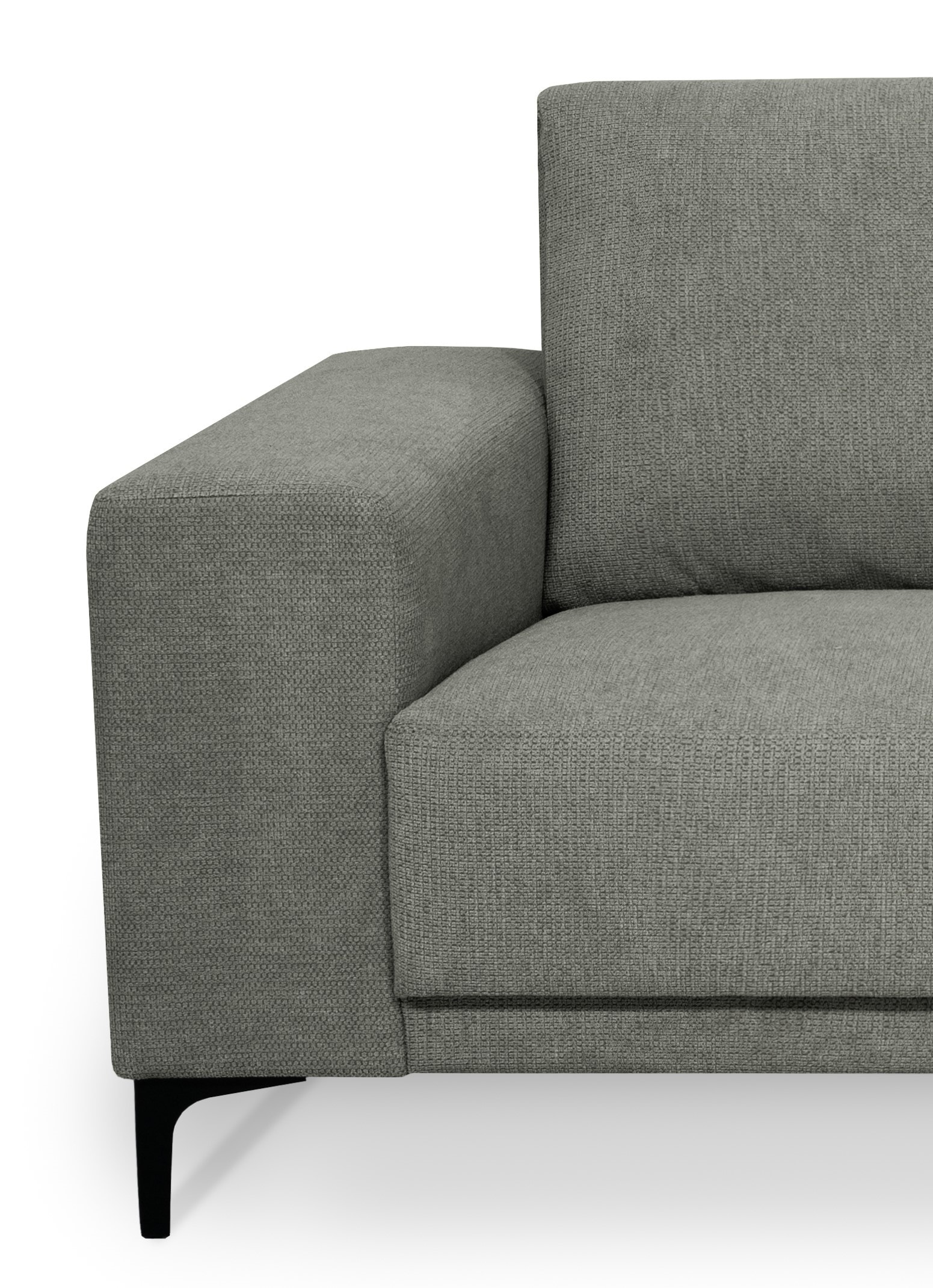 Places of Style Ecksofa »Xander, L-Form,«, Breite 289 cm, Webstoff, Soft-Touch Chenille, schwarze Metallfüßen