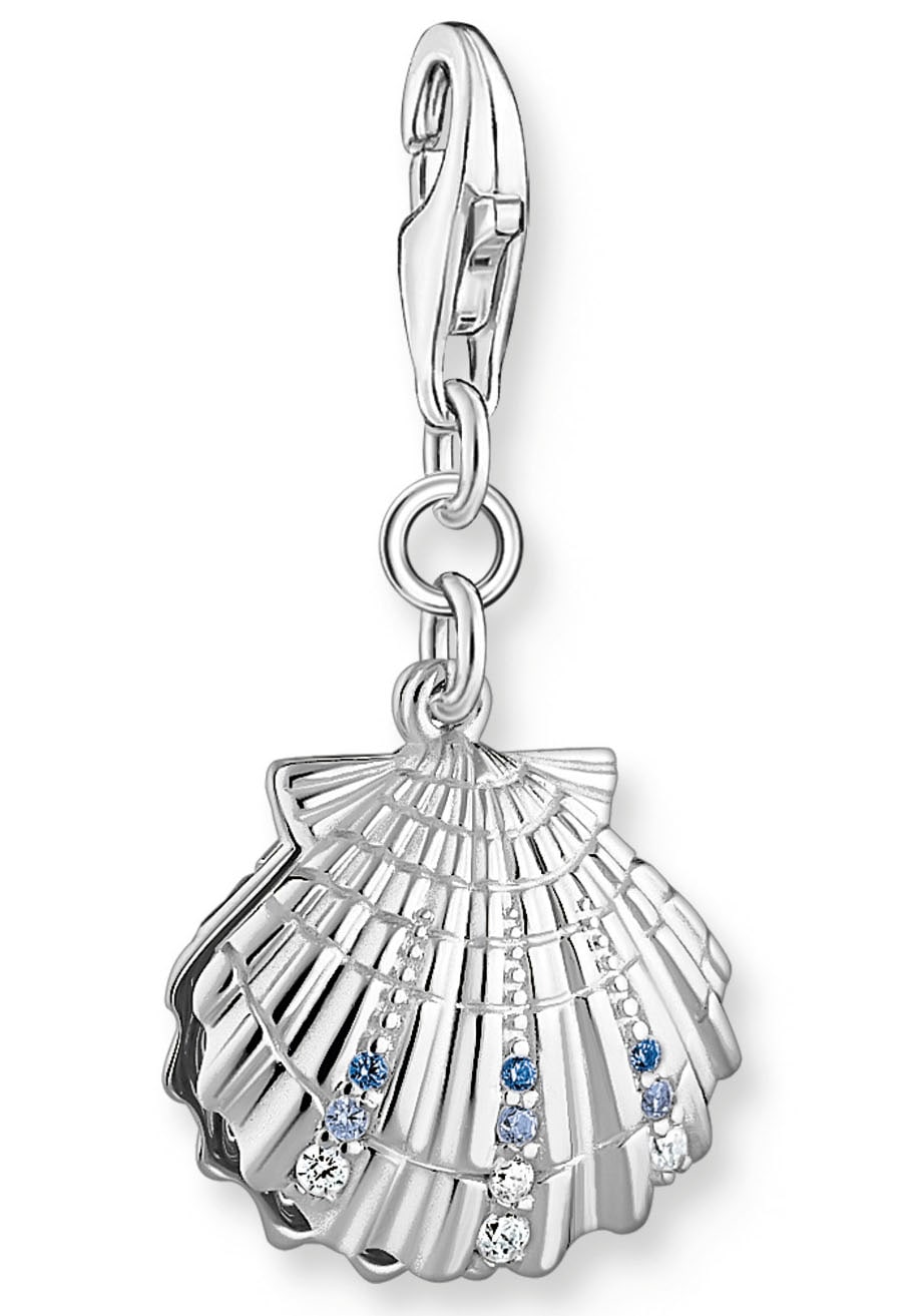 Thomas Sabo Charm-Einhänger »Muschel-Optik« Mit Glas-Keramik Stein - Mit Süßwasserzuchtperle