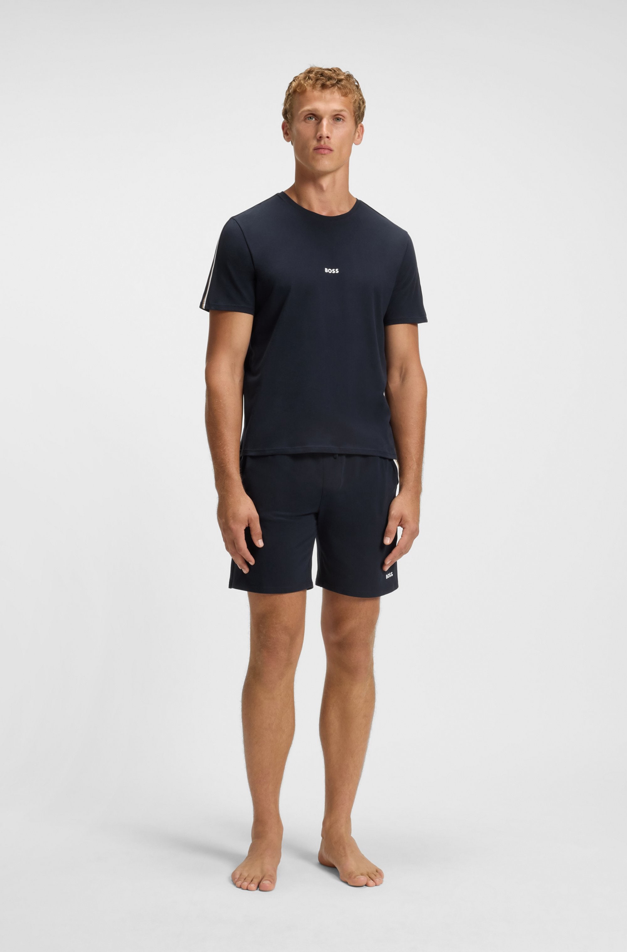 BOSS T-Shirt »Unique« aus elastischer Baumwolle mit Tape-Details, regular fit
