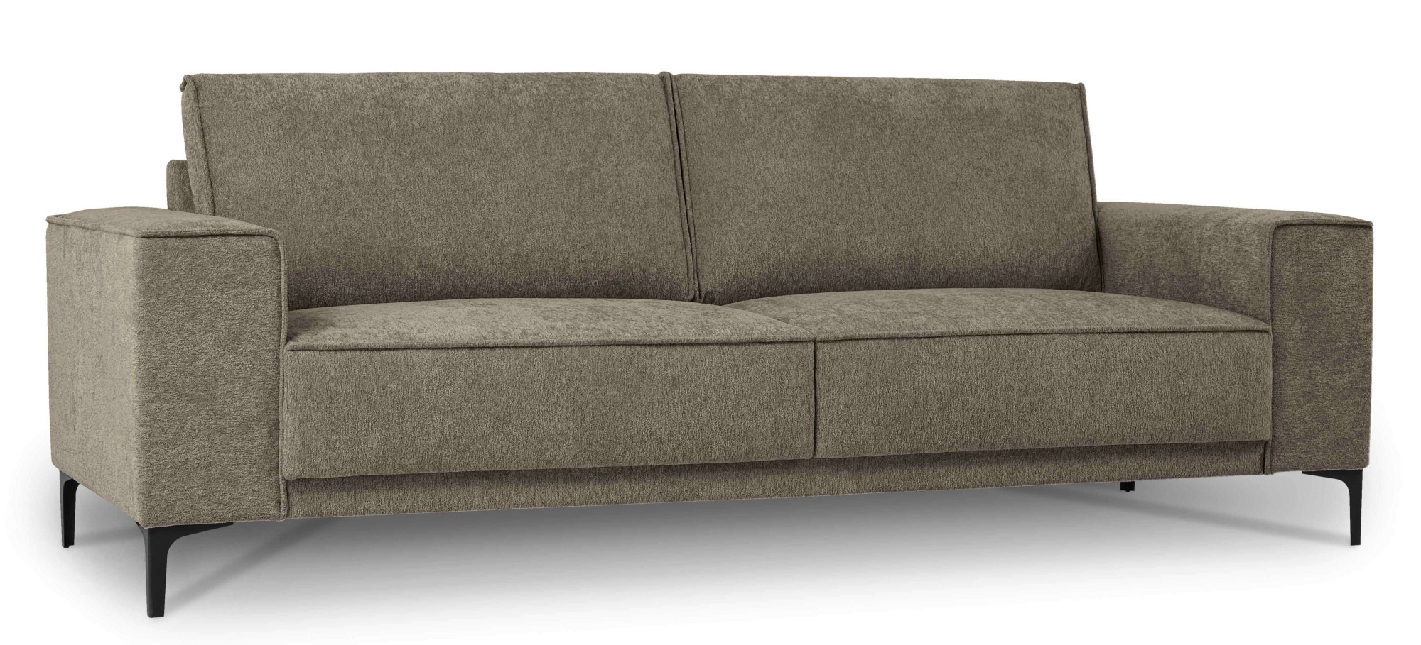 Places of Style 3-Sitzer »3er Sofa Oland, Struktur, Flachgewebe, Luxus-Microfaser, Boucle«, 224 cm, Wellenunterfederung, Skandi-Design, Metallfüße